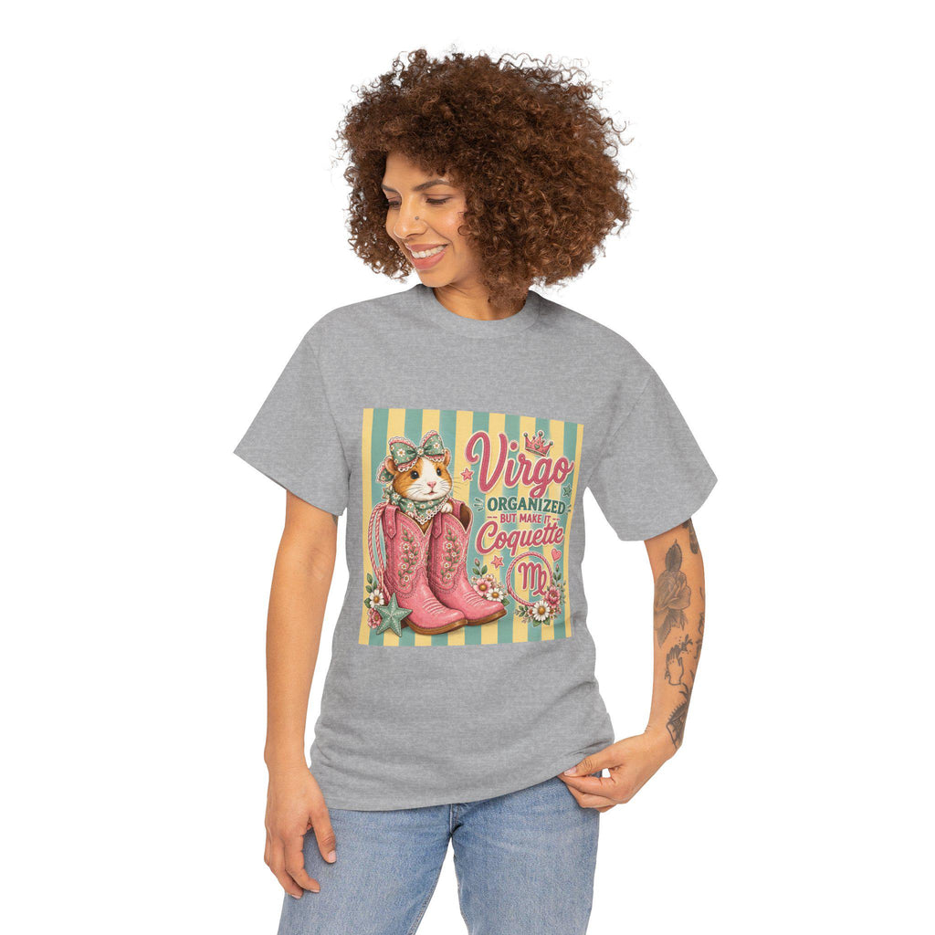 Virgo Guinea Pig with Cowboy Boots Tee | Zodiac Virgo Organized Coquette, Excellent Gift!