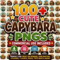 100 Capybara PNG Bundle, Cute Capybara Clipart, Commercial Use PNG, Kawaii Animal Graphics, Sublimation Designs, Sticker Bundle, Digital Dow