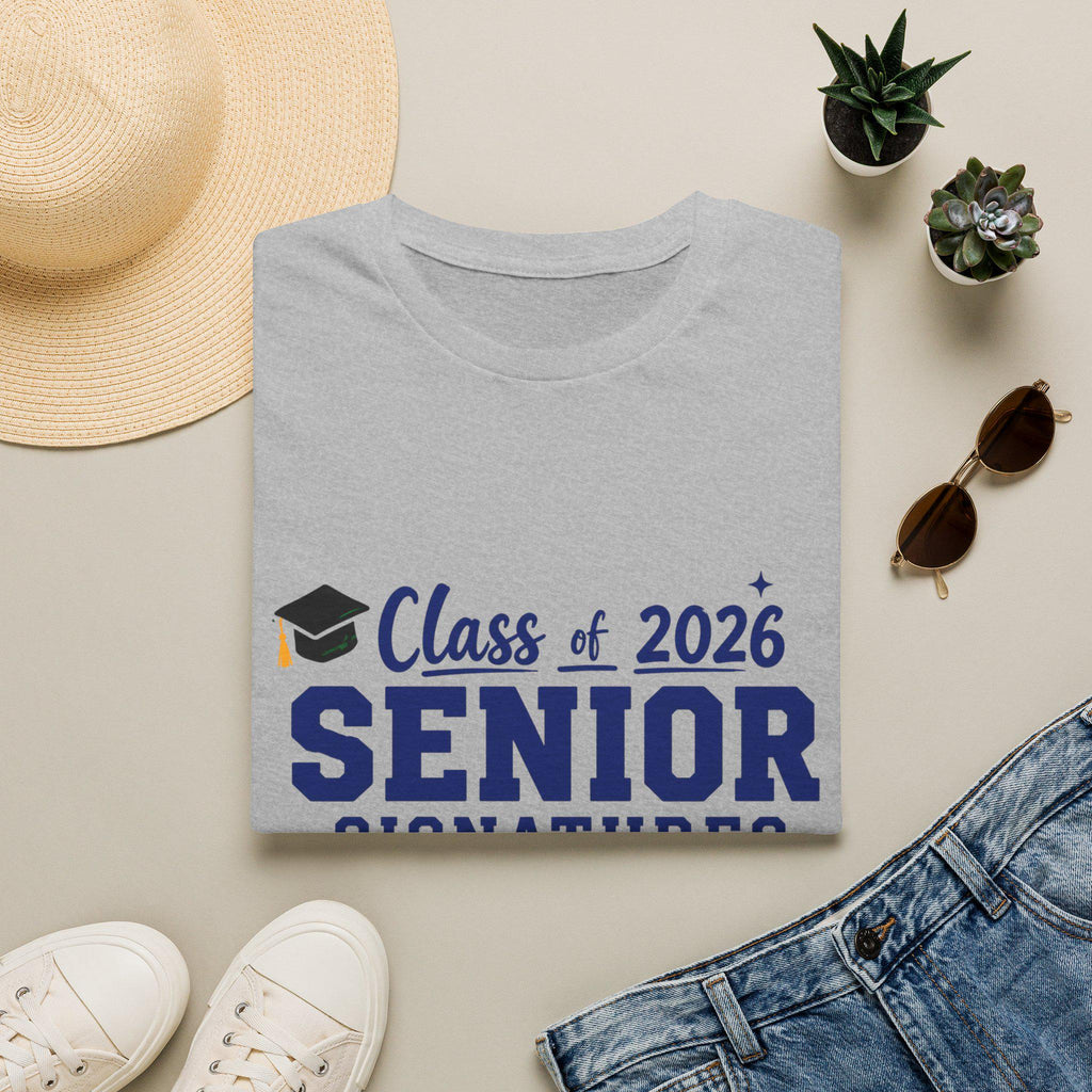 Class of 2026 Senior Signatures T-Shirt | Graduation Cap Design