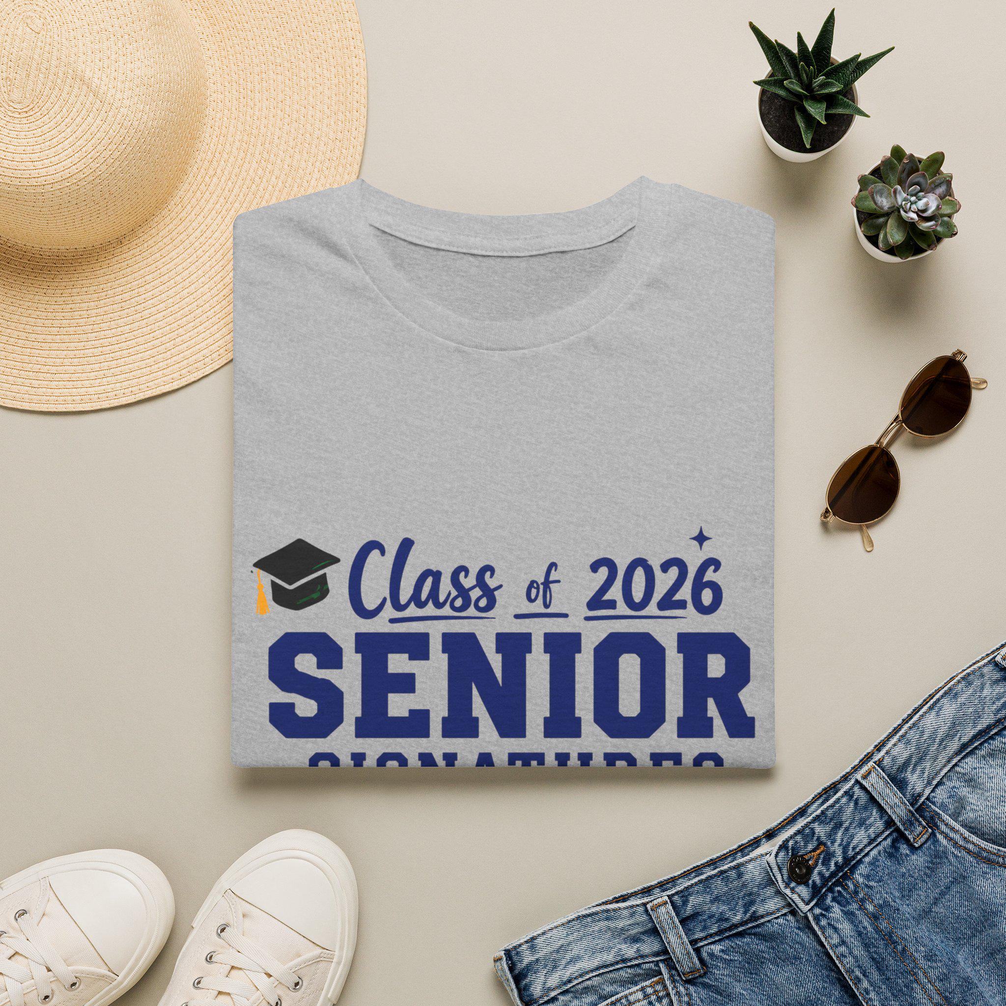 Class of 2026 Senior Signatures T-Shirt | Graduation Cap Design