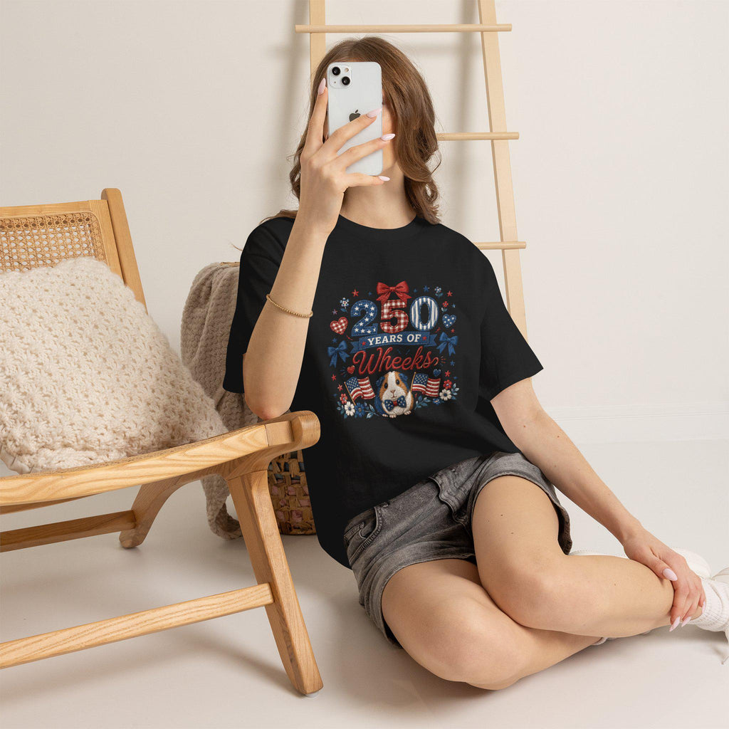 250 Years of Wheeks T-Shirt | Patriotic Guinea Pig Fourth of July, Excellent Gift!