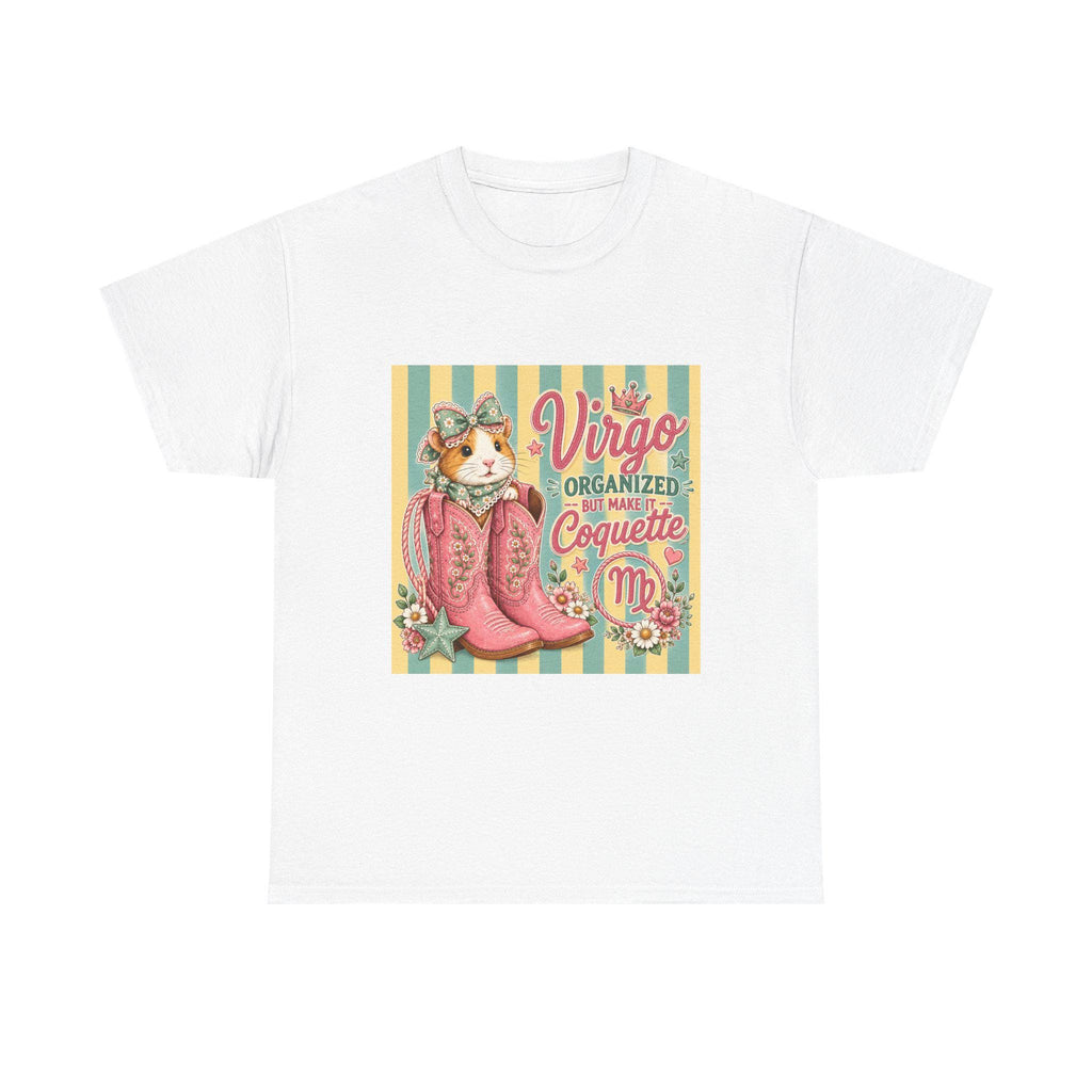 Virgo Guinea Pig with Cowboy Boots Tee | Zodiac Virgo Organized Coquette, Excellent Gift!