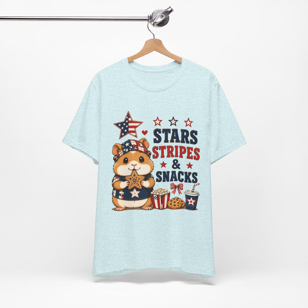 Hamster Fourth of July T-Shirt | Patriotic Stars Stripes Snacks Tee, Excellent Gift!