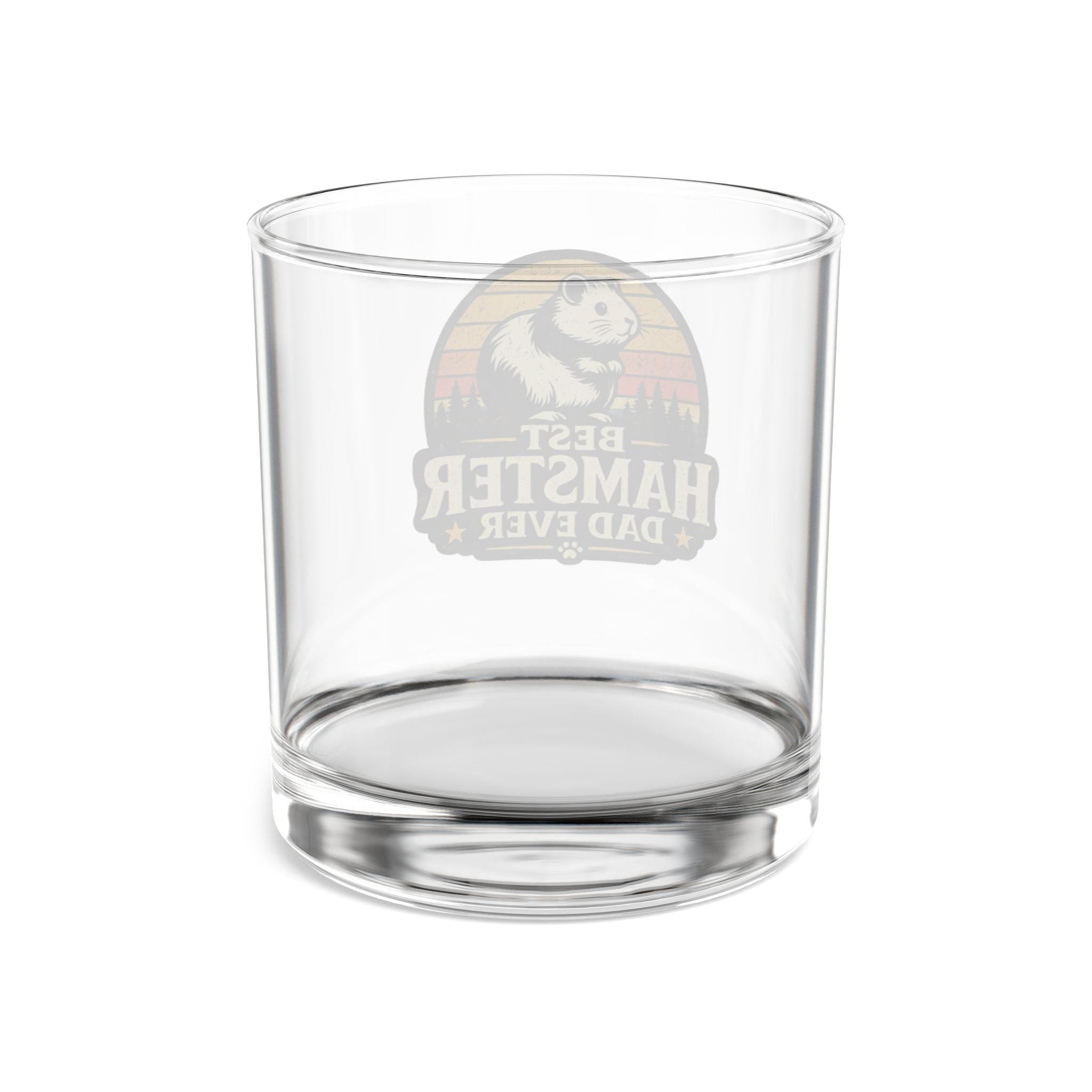 Hamster Dad Rocks Glass | Vintage Sunset Hamster Illustration 10oz, Excellent Gift!