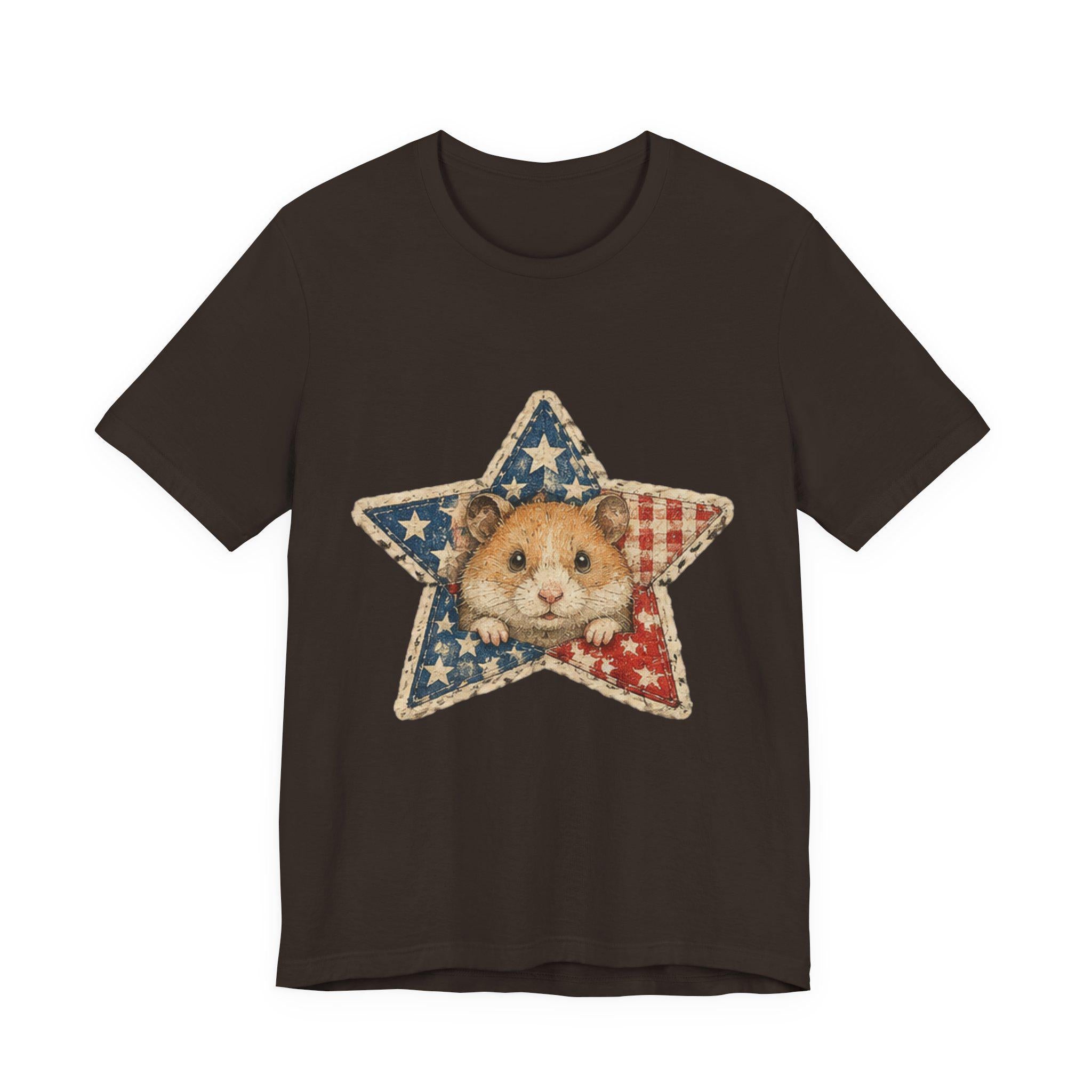 Patriotic Star Hamster T-Shirt | Americana Flag Star Tee, Excellent Gift!