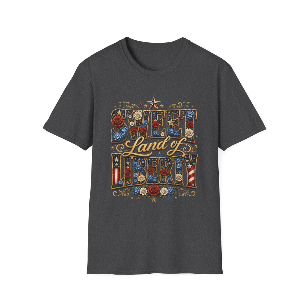 Sweet Land of Liberty T-Shirt | Americana Floral Stars, 250th Anniversary, 4th July, Excellent Gift!