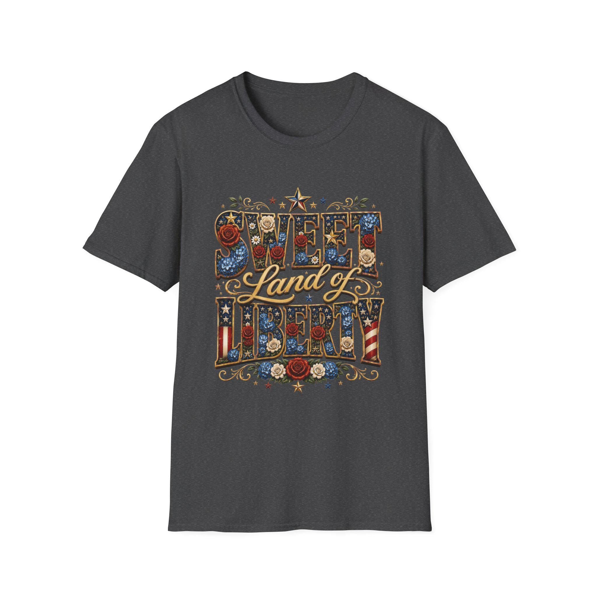 Sweet Land of Liberty T-Shirt | Americana Floral Stars, 250th Anniversary, 4th July, Excellent Gift!