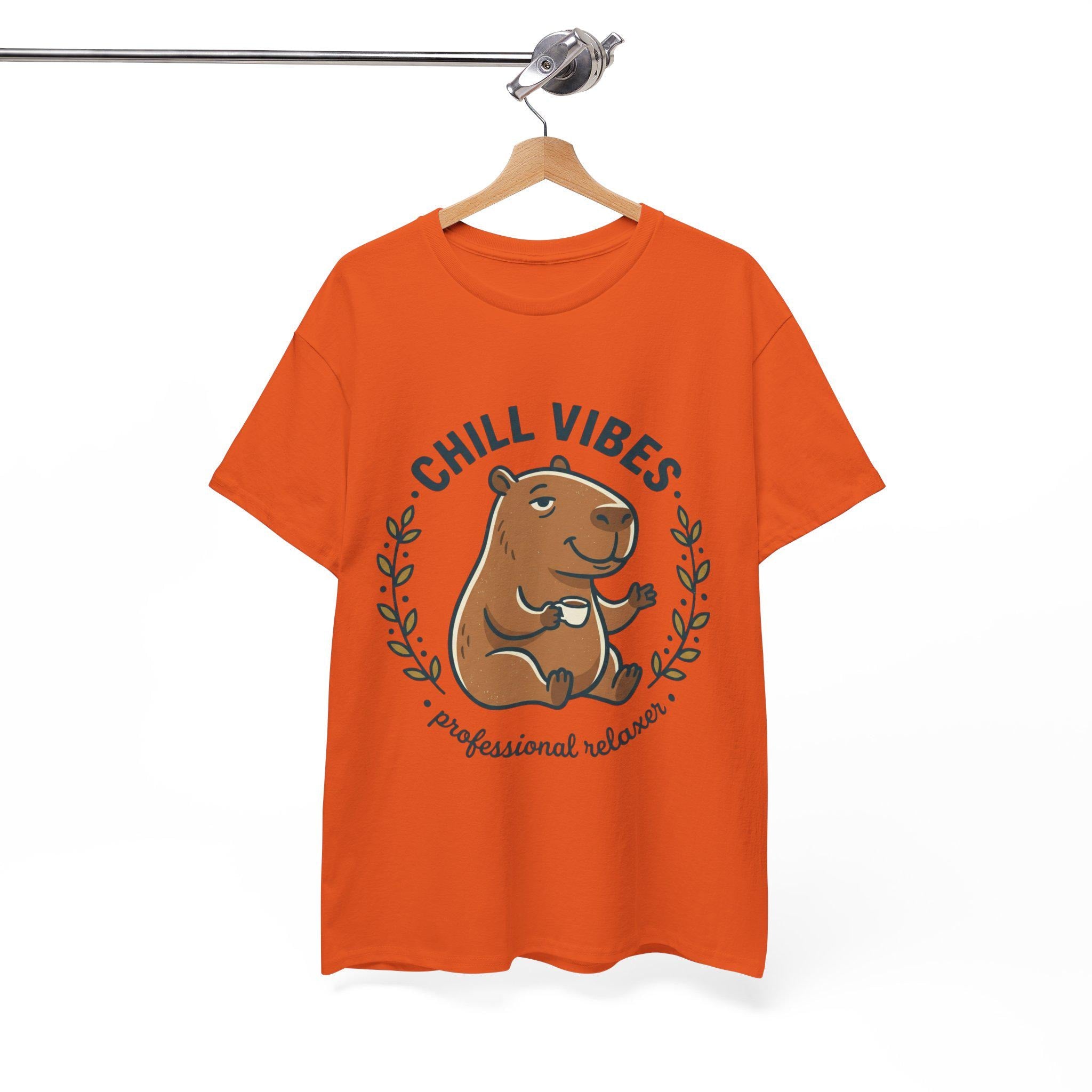 Capybara Chill Vibes Tee | Relaxing Capybara Illustration, Casual Animal Shirt