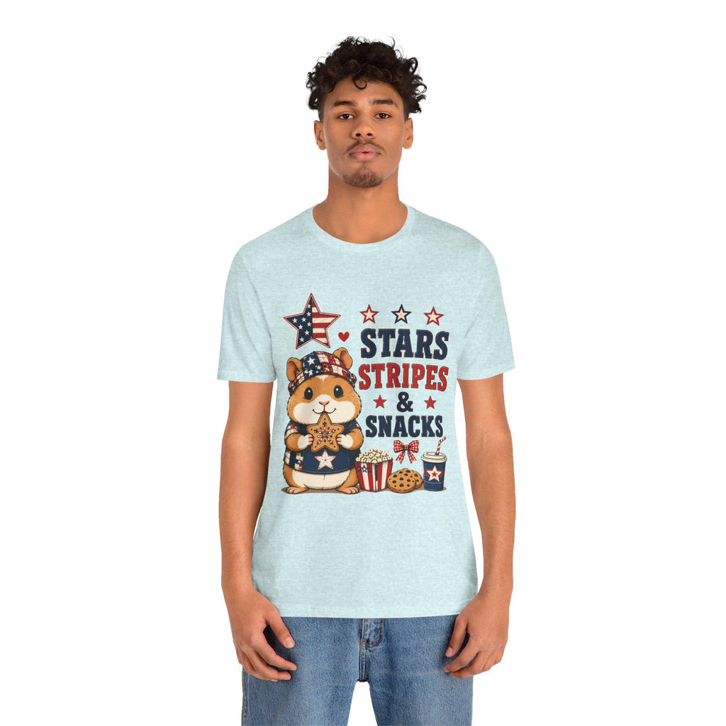 Hamster Fourth of July T-Shirt | Patriotic Stars Stripes Snacks Tee, Excellent Gift!