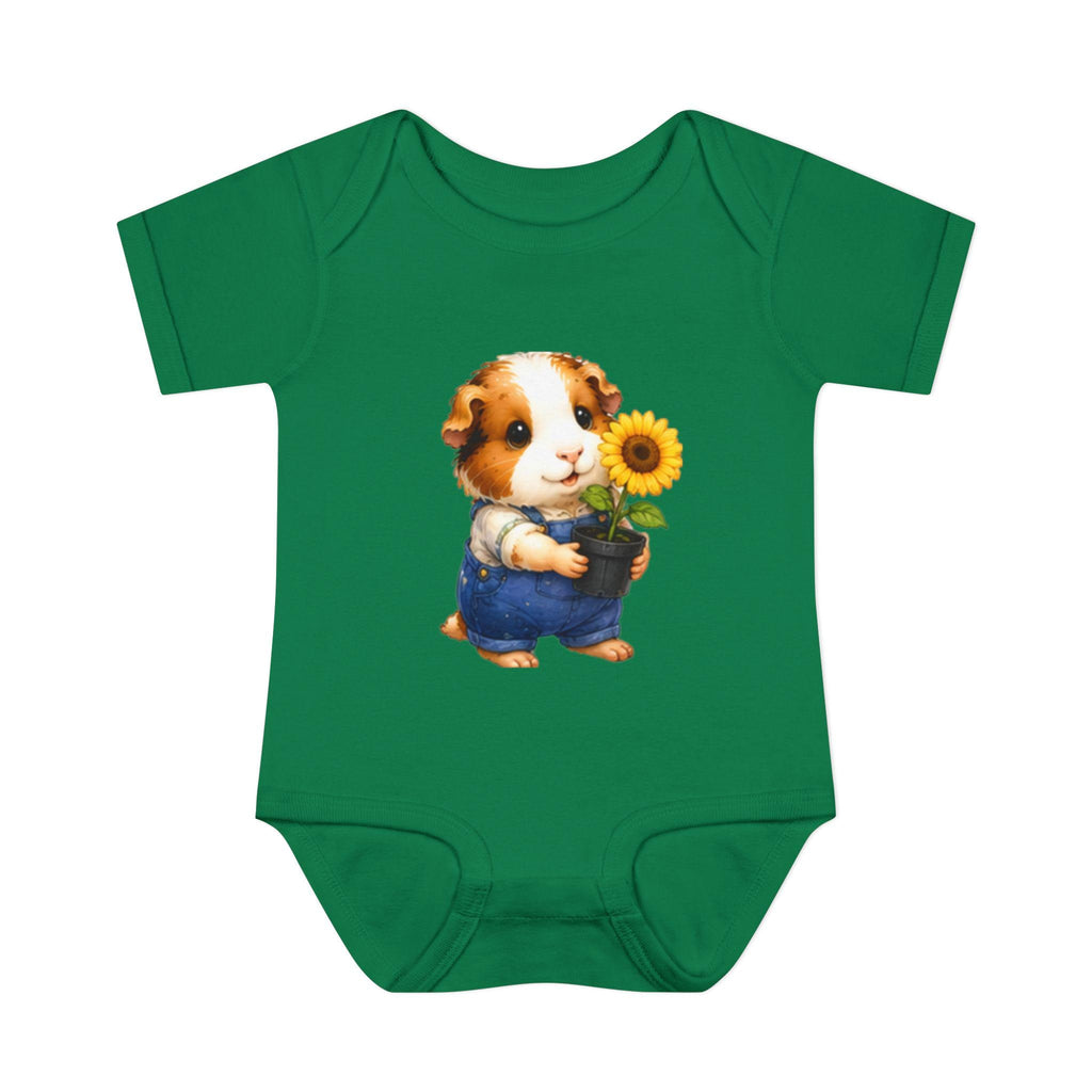 Guinea Pig Sunflower Infant Bodysuit | Garden Baby Onesie, Cotton Comfort, Excellent Gift!