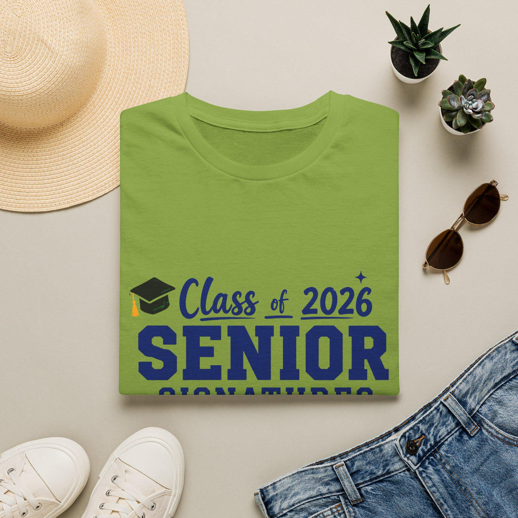 Class of 2026 Senior Signatures T-Shirt | Graduation Cap Design