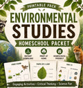 Environmental Studies Homeschool Packet Printable, Ecosystems and Conservation Worksheets, Earth Science Unit PDF