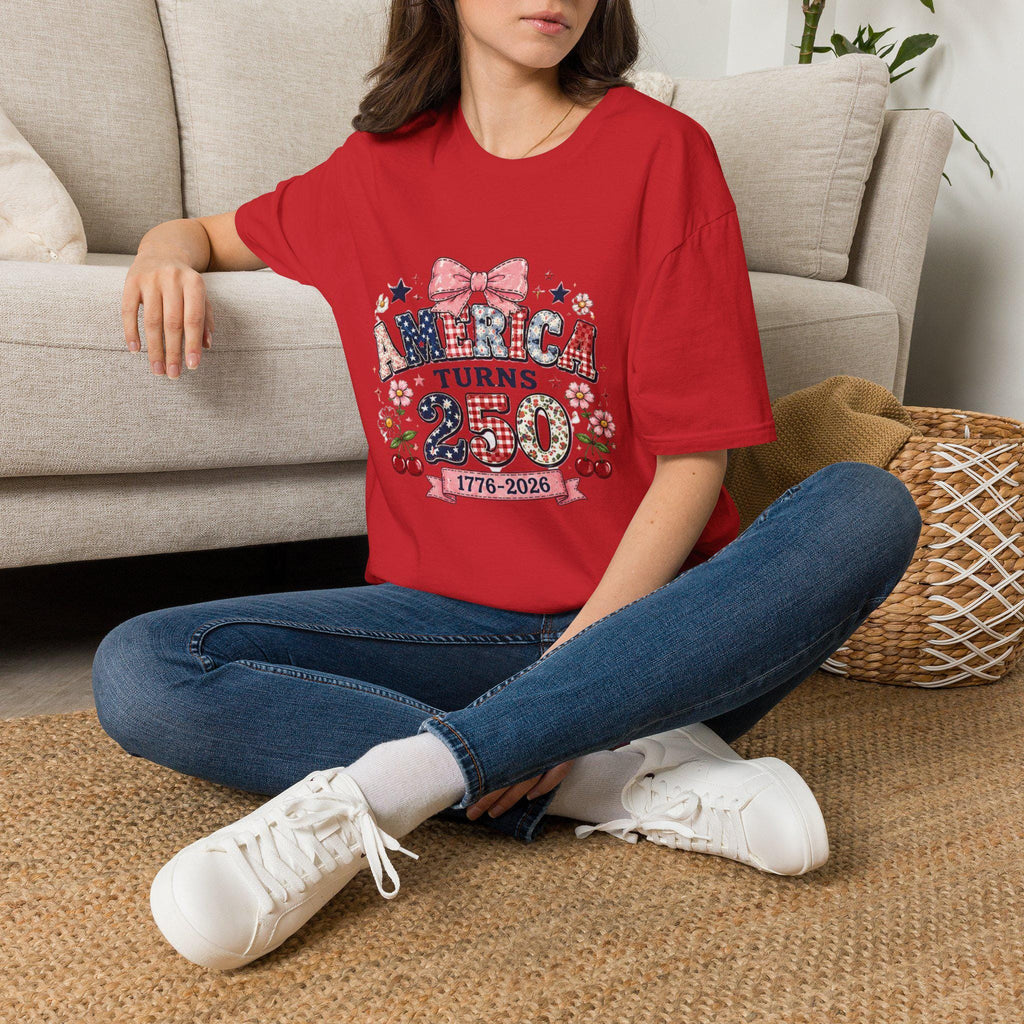 America Turns 250 T-Shirt | Vintage Americana Patriotic Bow Tee, Excellent Gift!