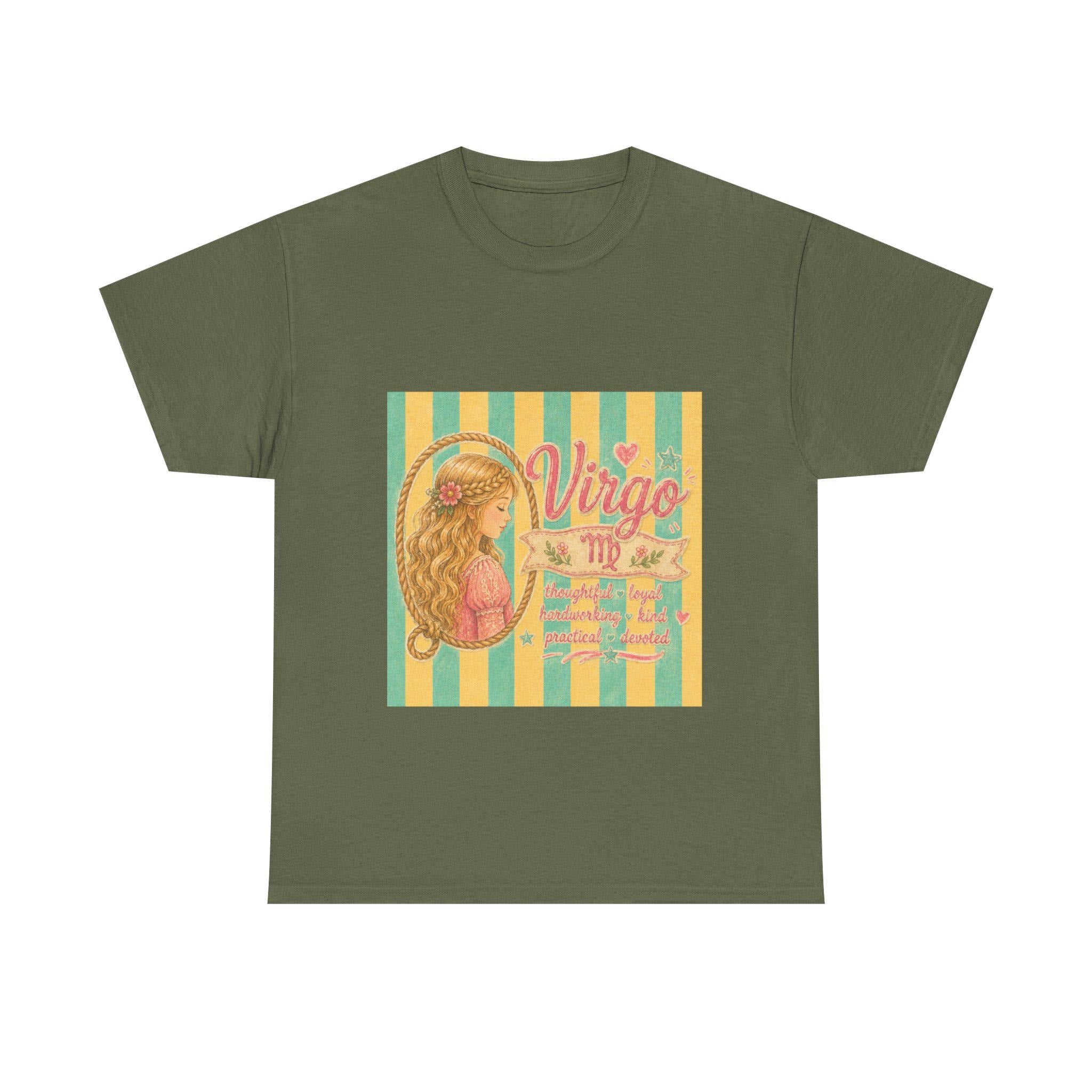 Virgo Zodiac Maiden Tee | Retro Striped Astrology Graphic Tee, Excellent Gift!