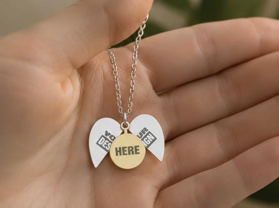 Push Present Hidden Message Heart Necklace, Engraved Heart Locket Necklace