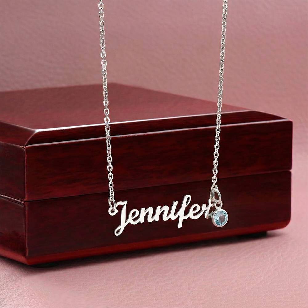 Push Present for New Mom, Custom Baby Name Necklace with Birthstone, Personalized New Baby Gift, Mama Jewelry