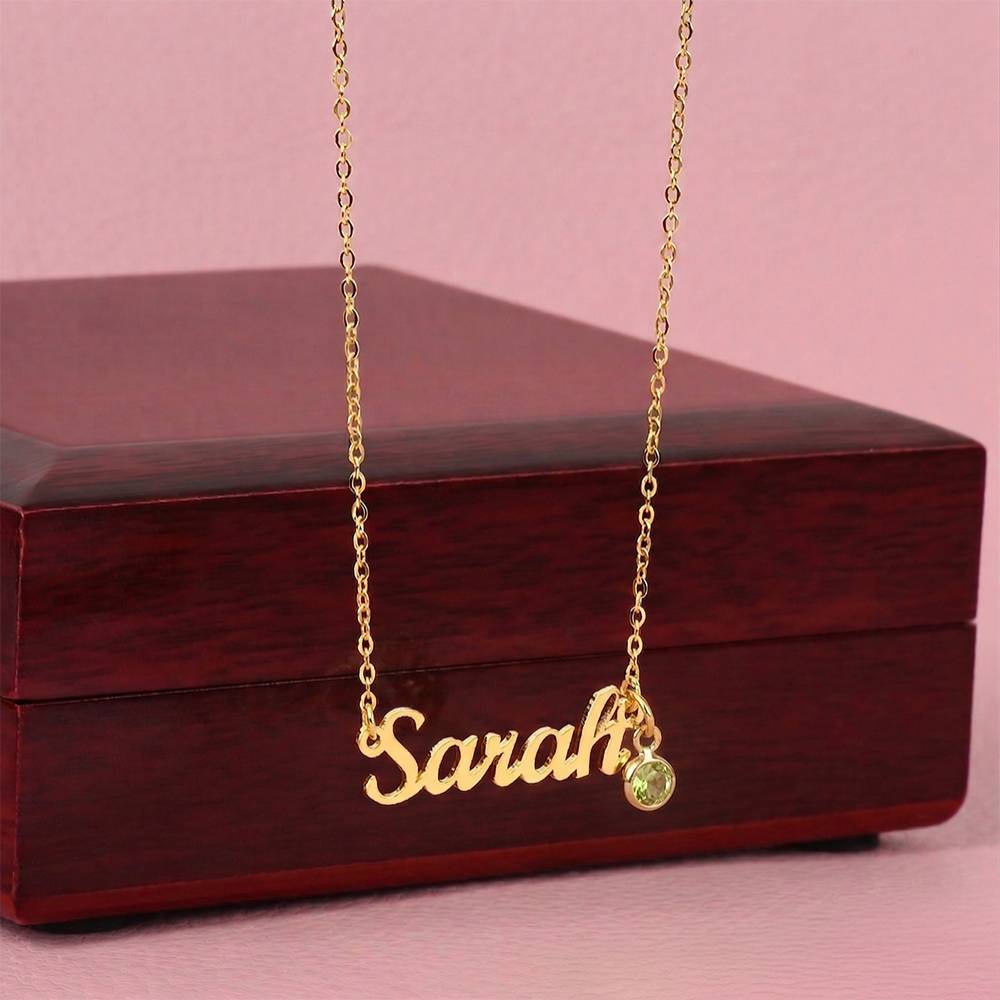 Push Present for New Mom, Custom Baby Name Necklace with Birthstone, Personalized New Baby Gift, Mama Jewelry