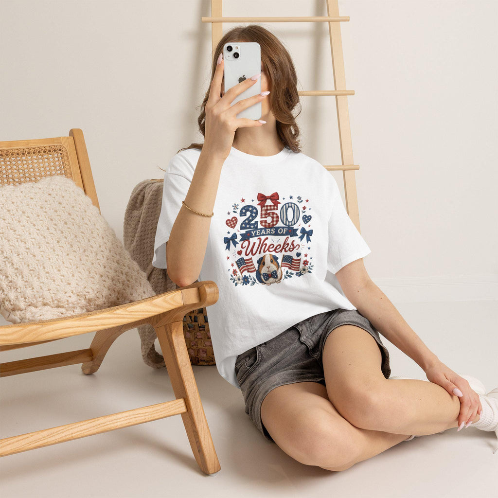 250 Years of Wheeks T-Shirt | Patriotic Guinea Pig Fourth of July, Excellent Gift!