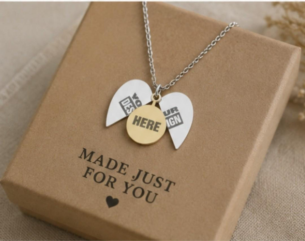 Engraved Heart Locket Necklace, Secret Message Pendant, 18K Gold PVD Stainless Steel, Excellent Gift!