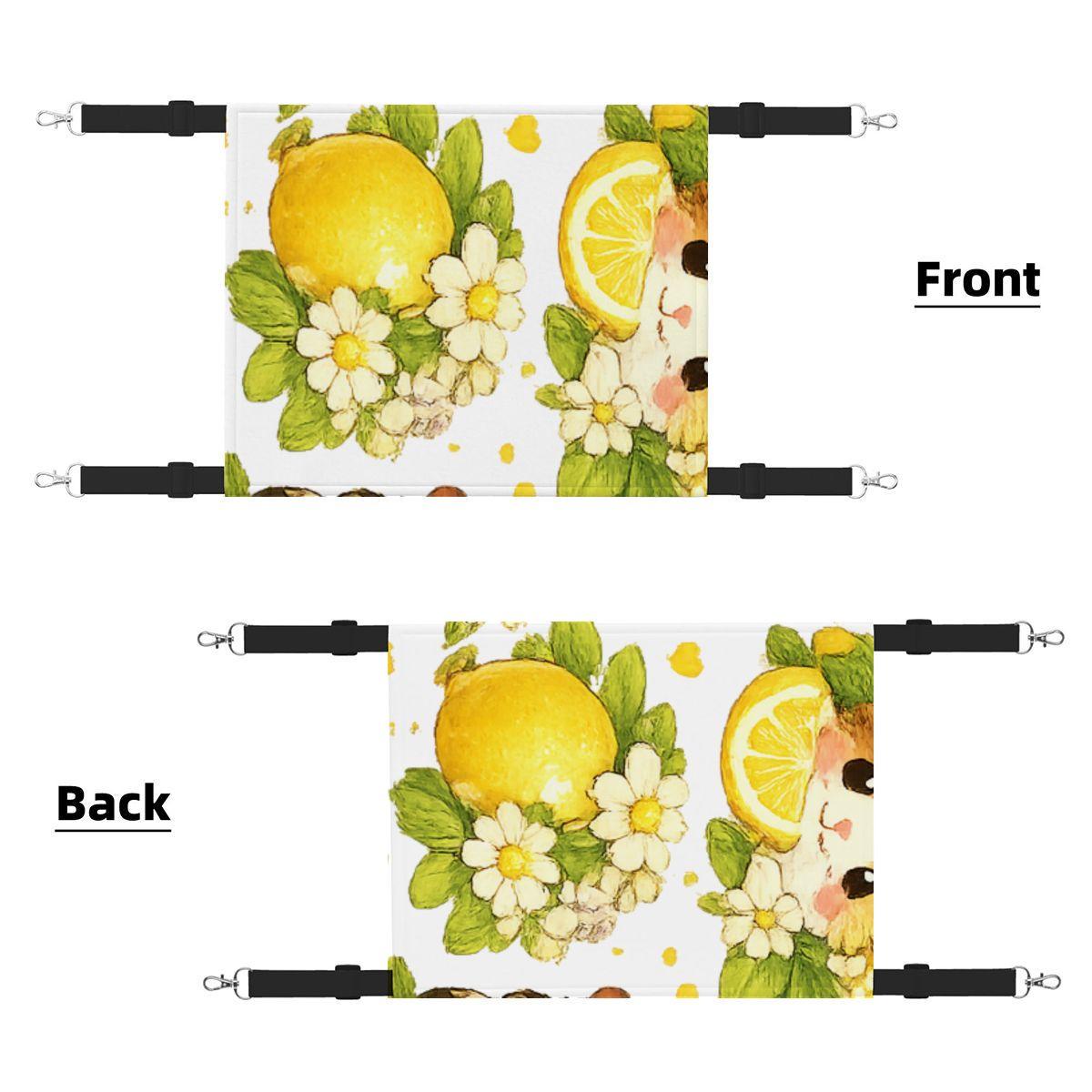 Guinea Pig Lemon Blueberry Hammock, Watercolor Fruit Print Hanging Pet Bed