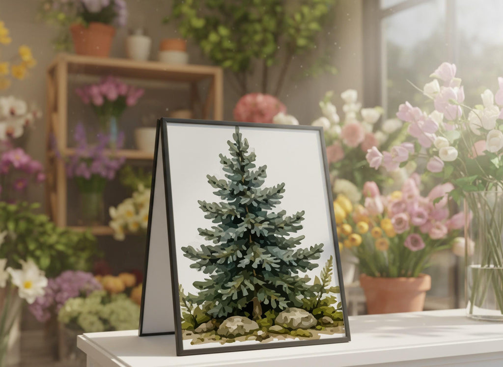 Watercolor Pine Tree Clipart Bundle, Woodland Evergreen Graphics (Digital Download), Excellent Gift!