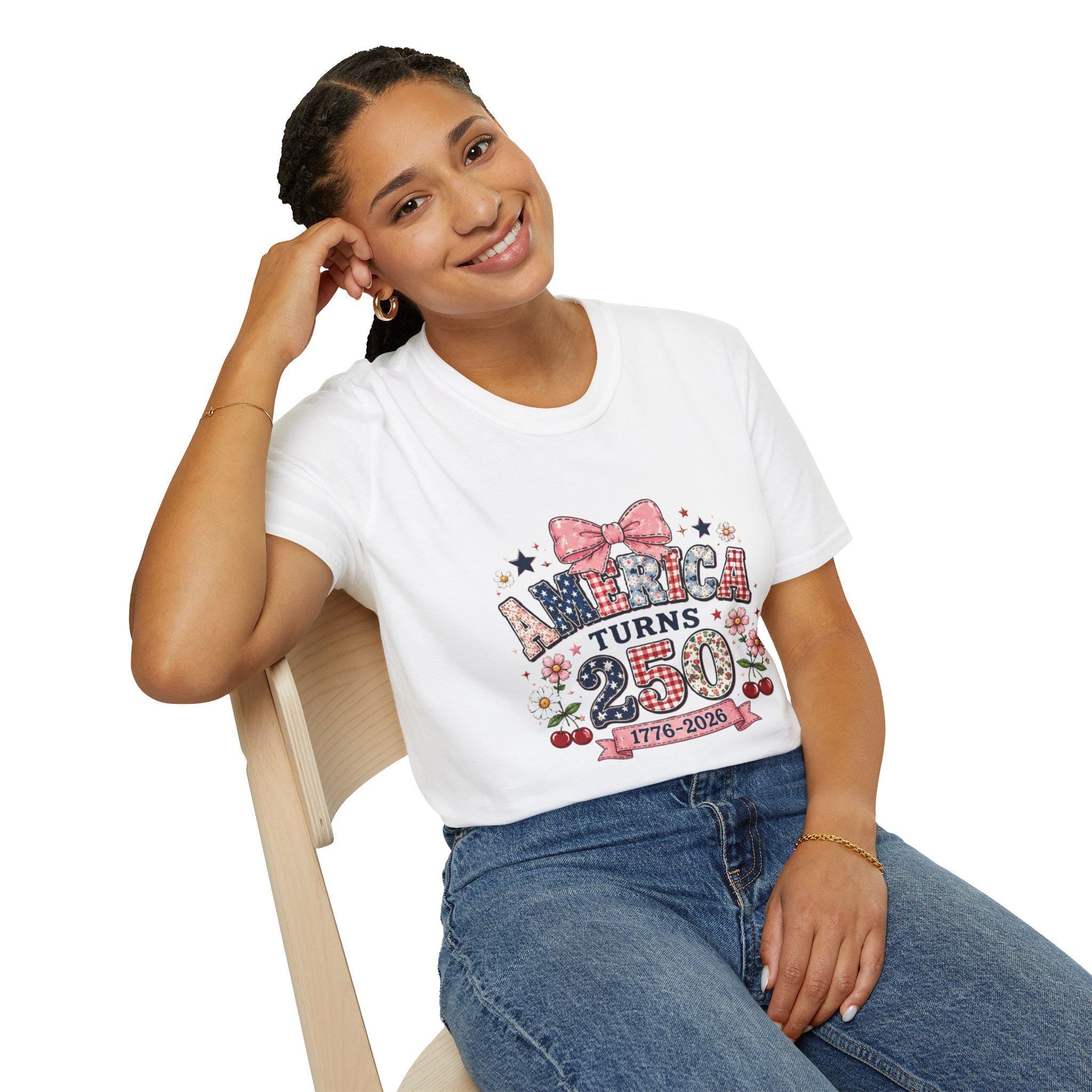 America Turns 250 T-Shirt | Vintage Americana Patriotic Bow Tee, Excellent Gift!