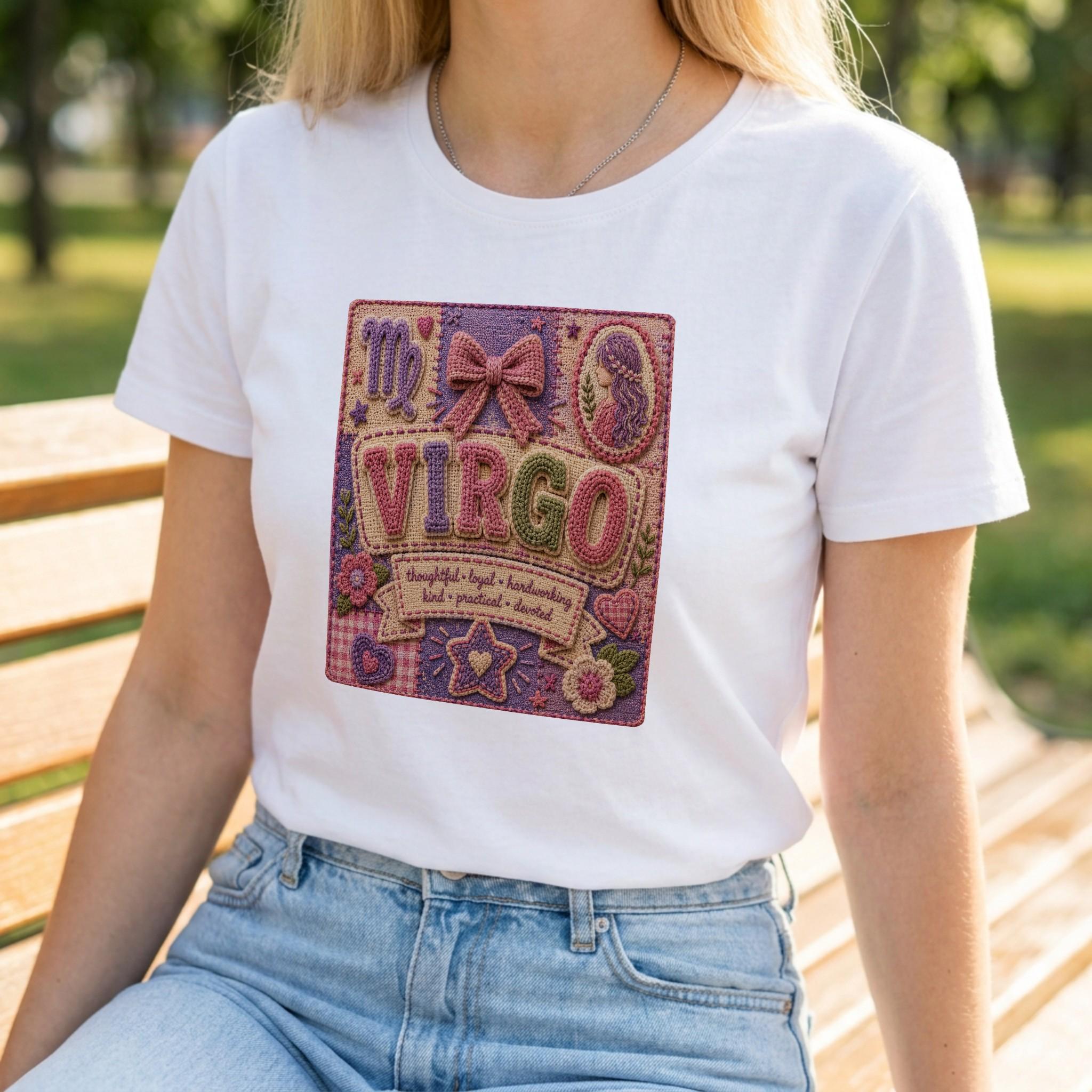 Virgo Zodiac Crochet PNG Bundle | Coquette Astrology Cut File (Digital Download), Excellent Gift!