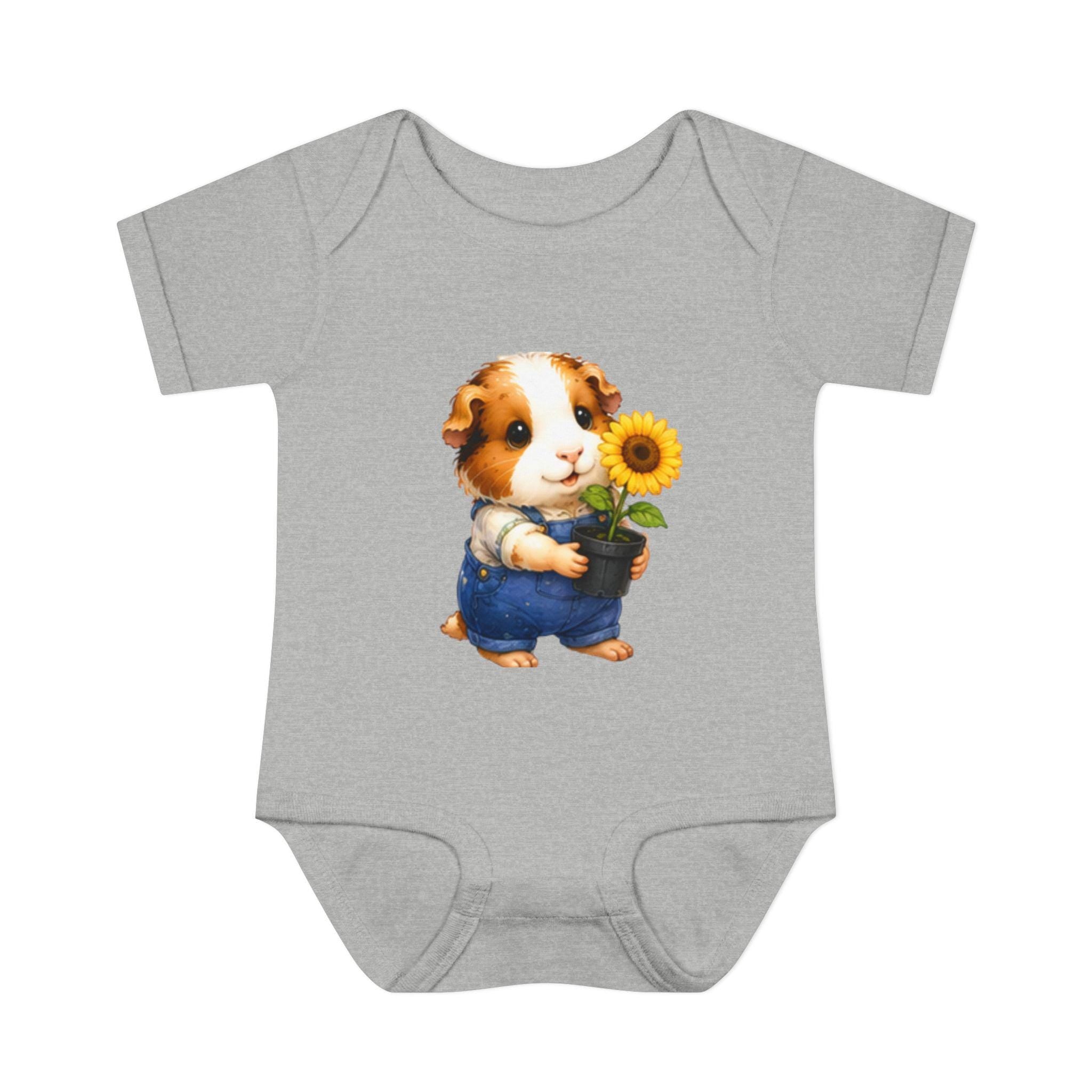 Guinea Pig Sunflower Infant Bodysuit | Garden Baby Onesie, Cotton Comfort, Excellent Gift!