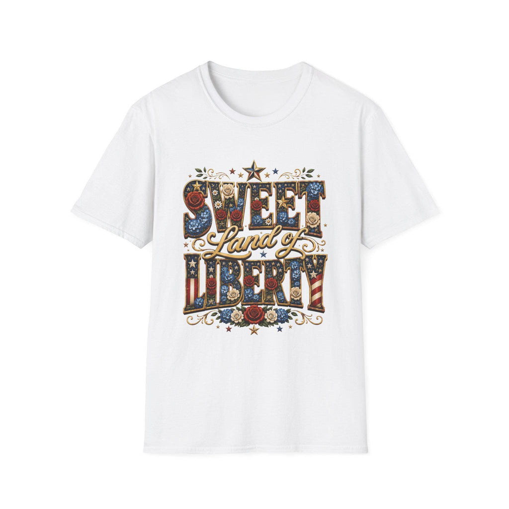 Sweet Land of Liberty T-Shirt | Americana Floral Stars, 250th Anniversary, 4th July, Excellent Gift!