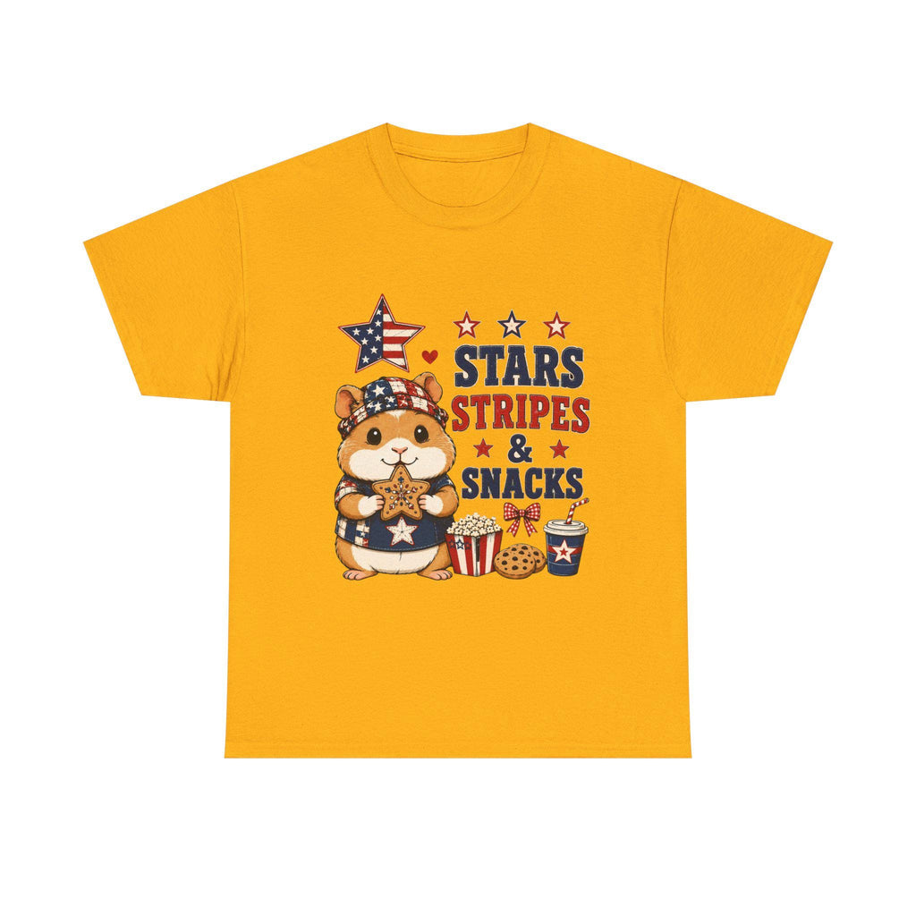 Stars Stripes & Snacks Hamster T-Shirt | Patriotic Fourth of July Tee, Excellent Gift!