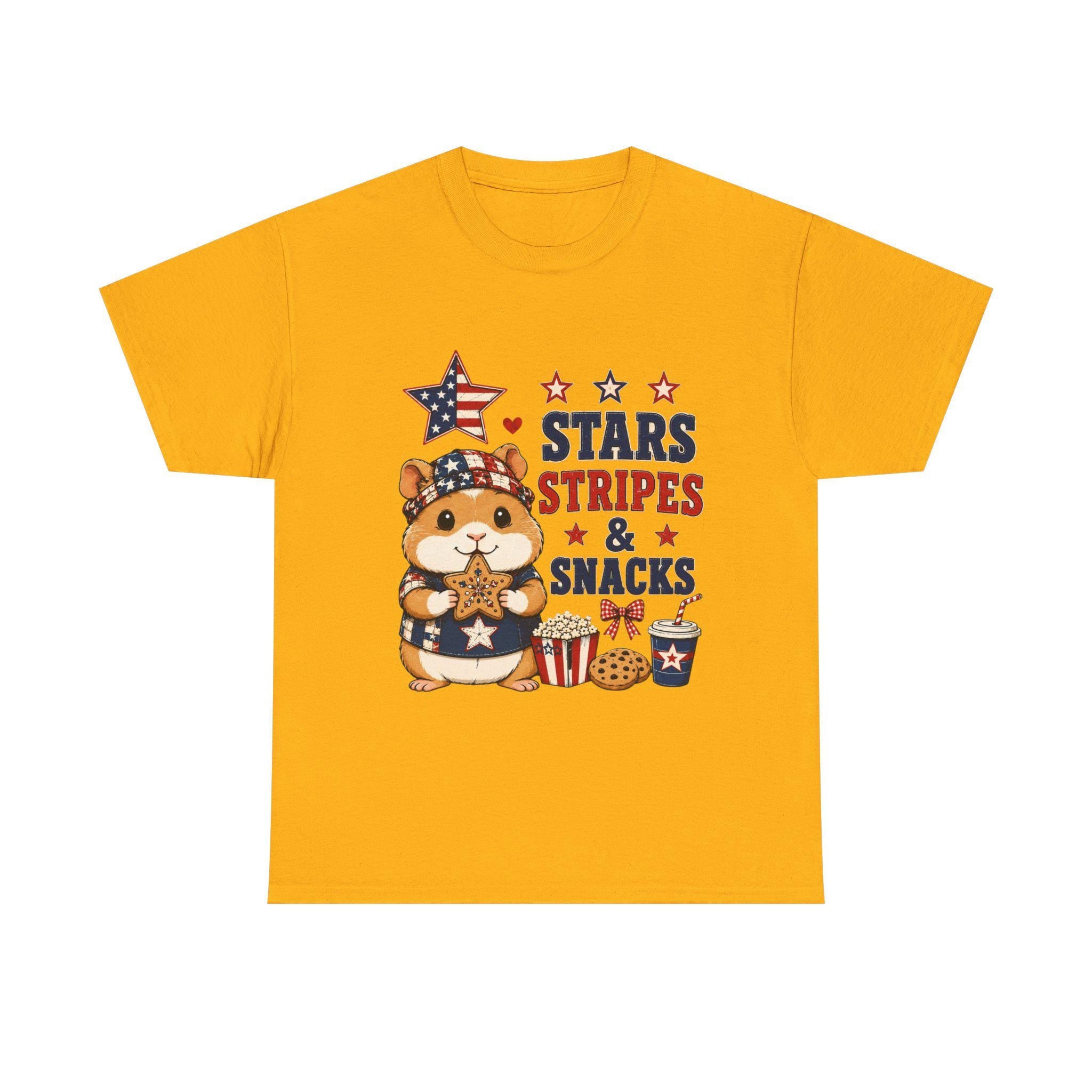 Stars Stripes & Snacks Hamster T-Shirt | Patriotic Fourth of July Tee, Excellent Gift!