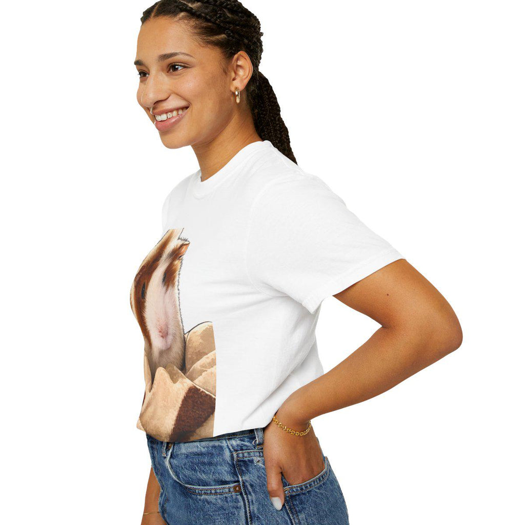 Custom Guinea Pig Memorial Shirt, Personalized Pet Portrait Tee, Upload Photo, Unisex Garment-Dyed T-shirt
