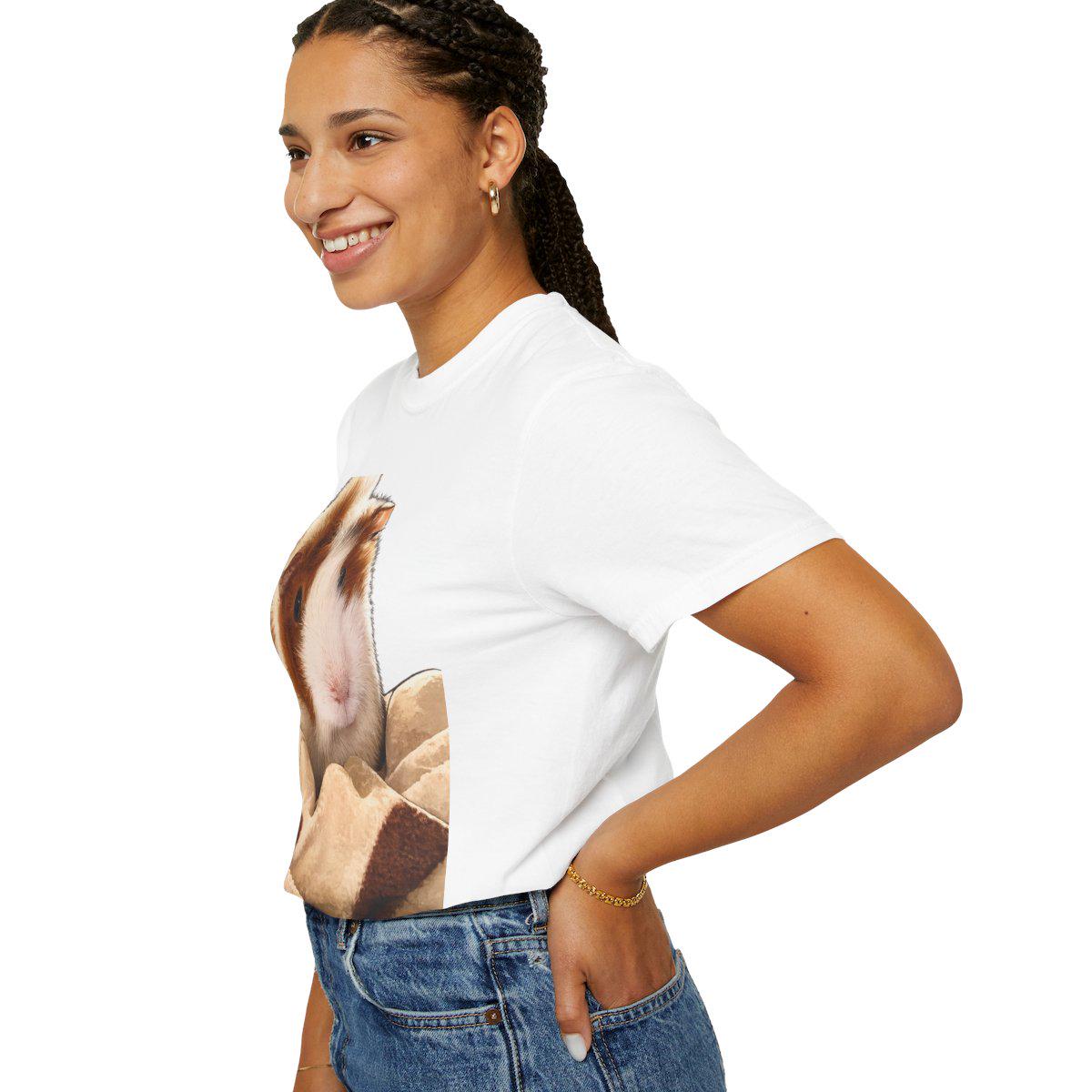 Custom Guinea Pig Memorial Shirt, Personalized Pet Portrait Tee, Upload Photo, Unisex Garment-Dyed T-shirt