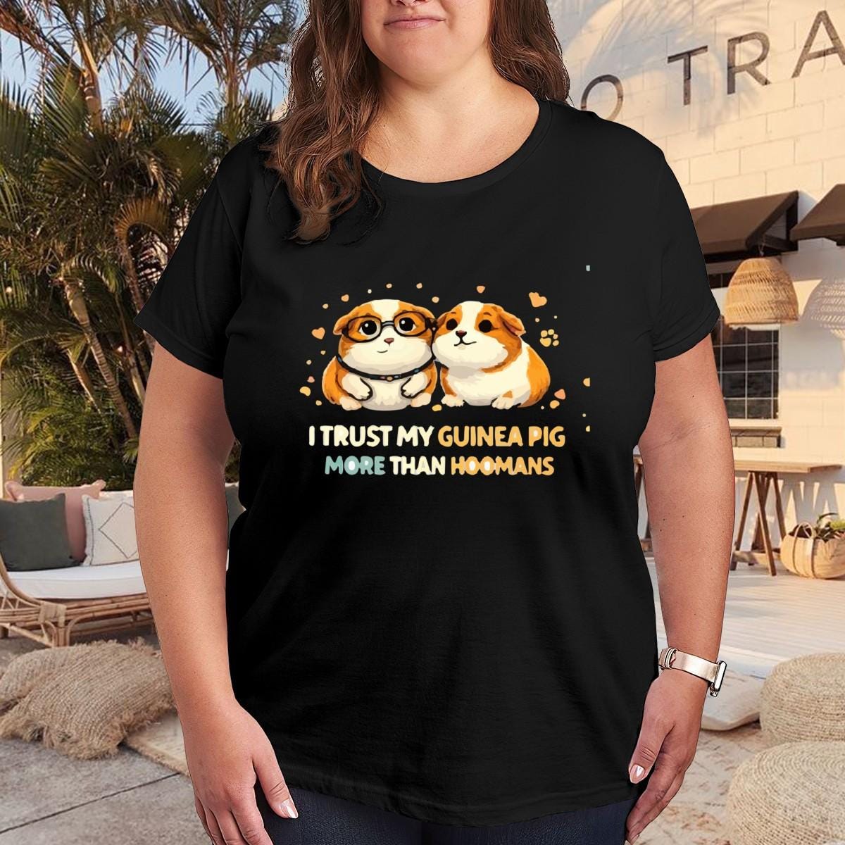 Love Guinea Pigs More Than Hoomans T-Shirt, Funny Guinea Pig Mom Tee, Cavy Lover Gift
