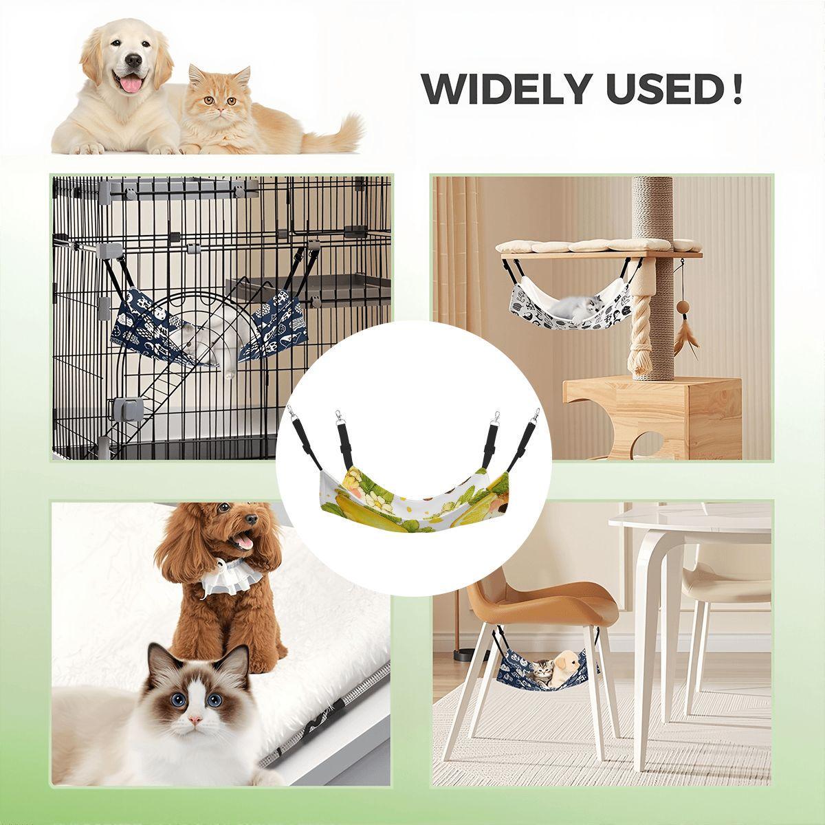 Guinea Pig Lemon Blueberry Hammock, Watercolor Fruit Print Hanging Pet Bed