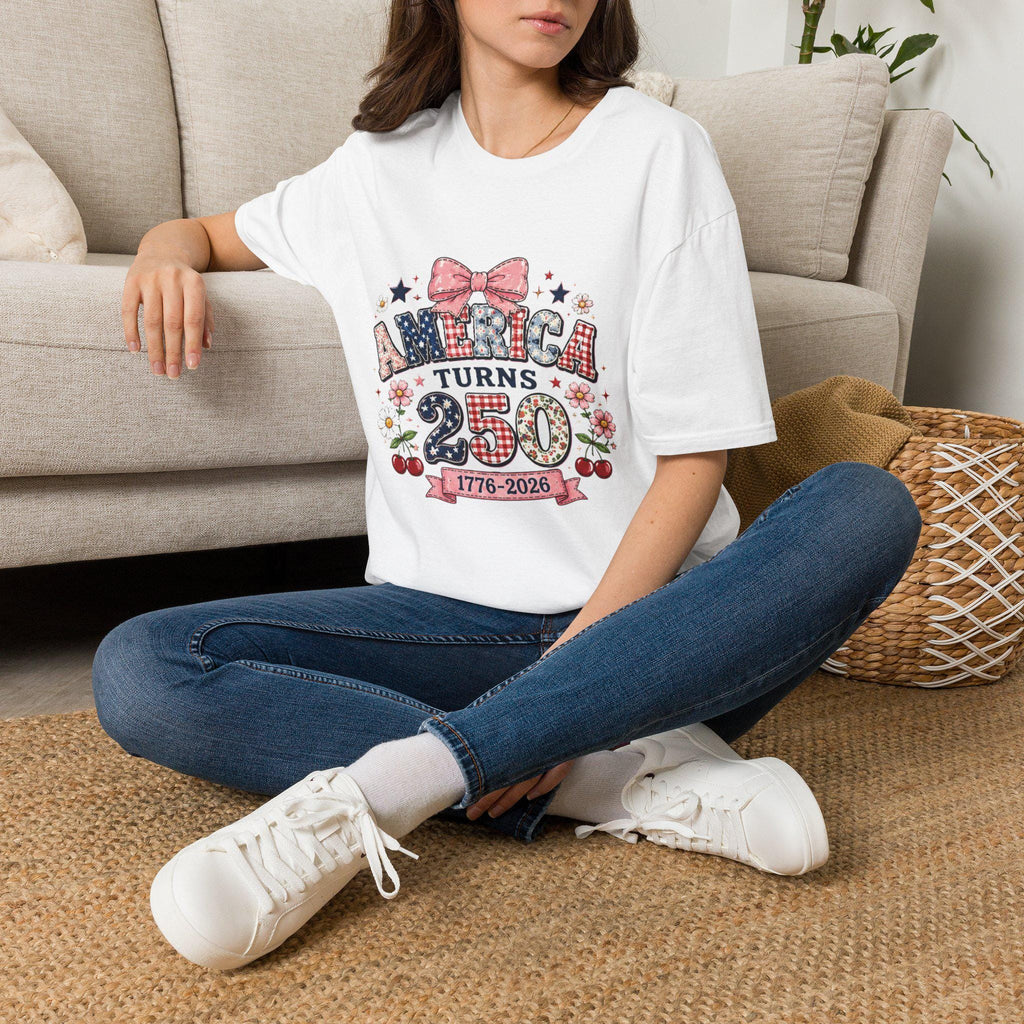 America Turns 250 T-Shirt | Vintage Americana Patriotic Bow Tee, Excellent Gift!