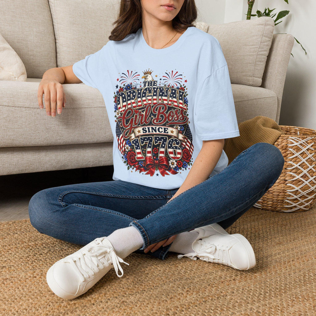Original Girl Boss T-Shirt | Patriotic 1776 Stars Stripes Graphic Tee, Excellent Gift!
