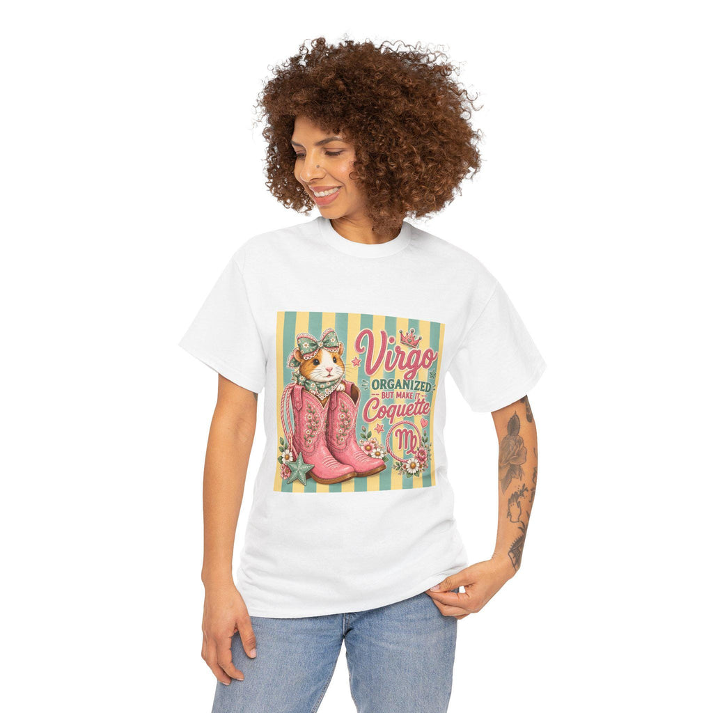 Virgo Guinea Pig with Cowboy Boots Tee | Zodiac Virgo Organized Coquette, Excellent Gift!