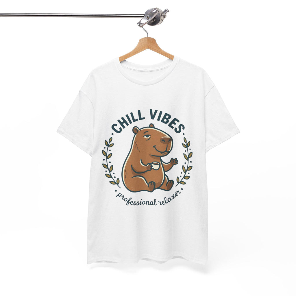 Capybara Chill Vibes Tee | Relaxing Capybara Illustration, Casual Animal Shirt