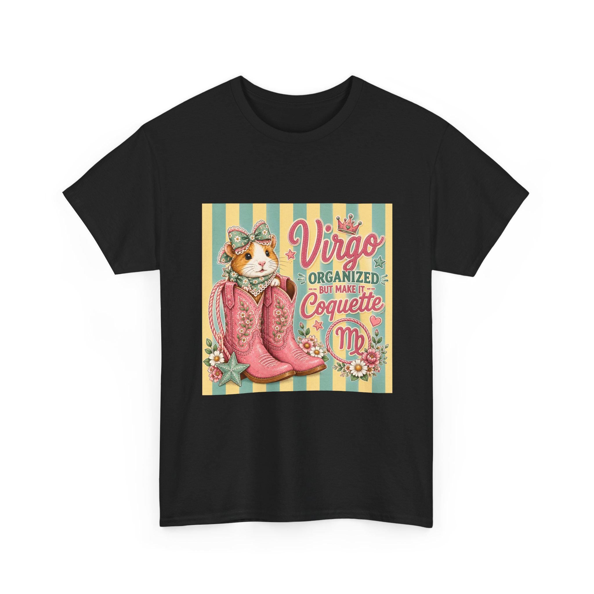 Virgo Guinea Pig with Cowboy Boots Tee | Zodiac Virgo Organized Coquette, Excellent Gift!