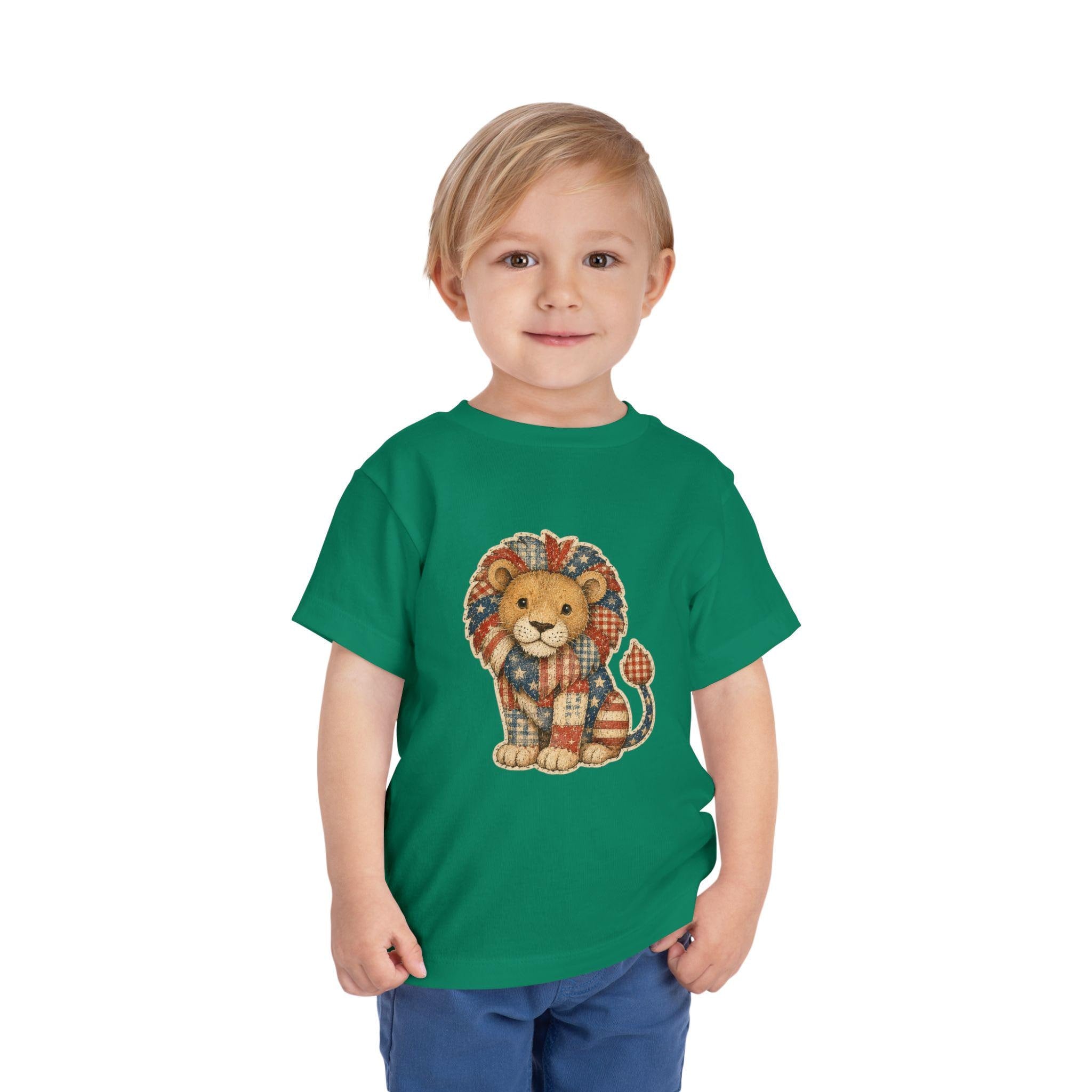 Patchwork Lion Toddler Tee | Hand-Drawn Nursery Animal Shirt, Excellent Gift!