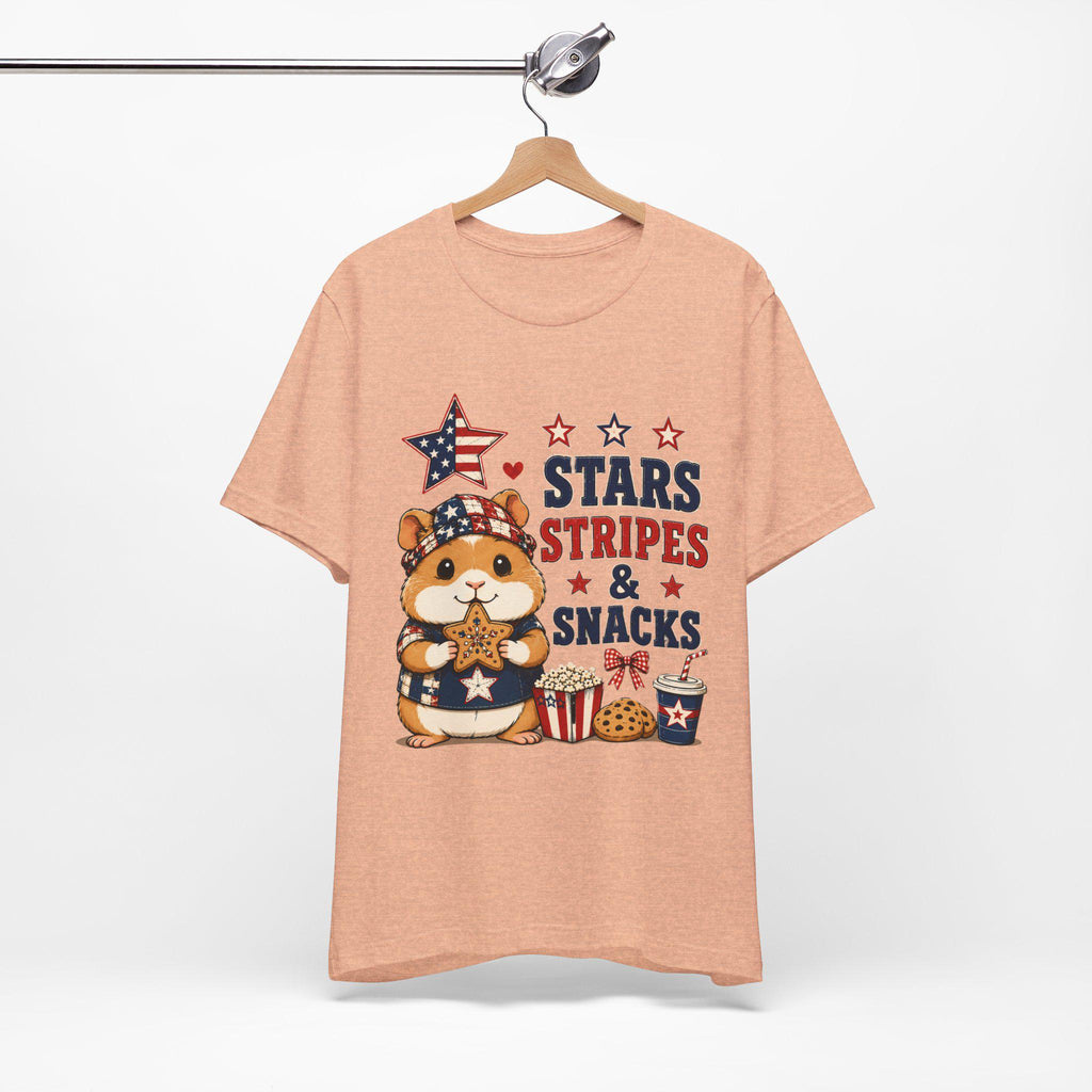Hamster Fourth of July T-Shirt | Patriotic Stars Stripes Snacks Tee, Excellent Gift!