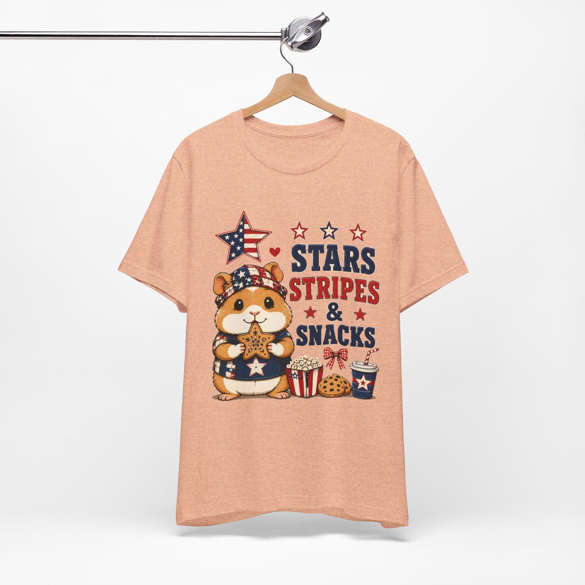 Hamster Fourth of July T-Shirt | Patriotic Stars Stripes Snacks Tee, Excellent Gift!