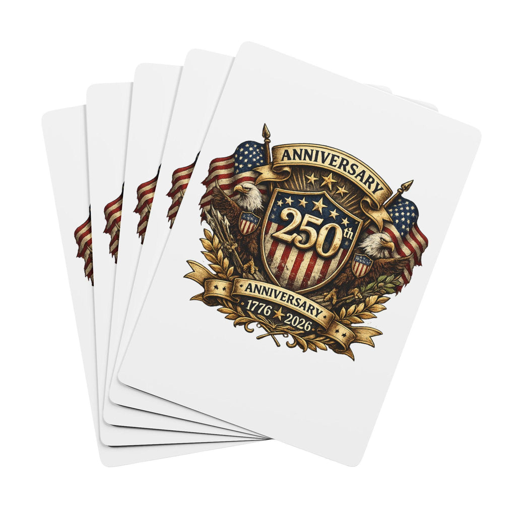 250th Anniversary Patriotic Shield Poker Playing Cards 1776 2026, Excellent Gift!