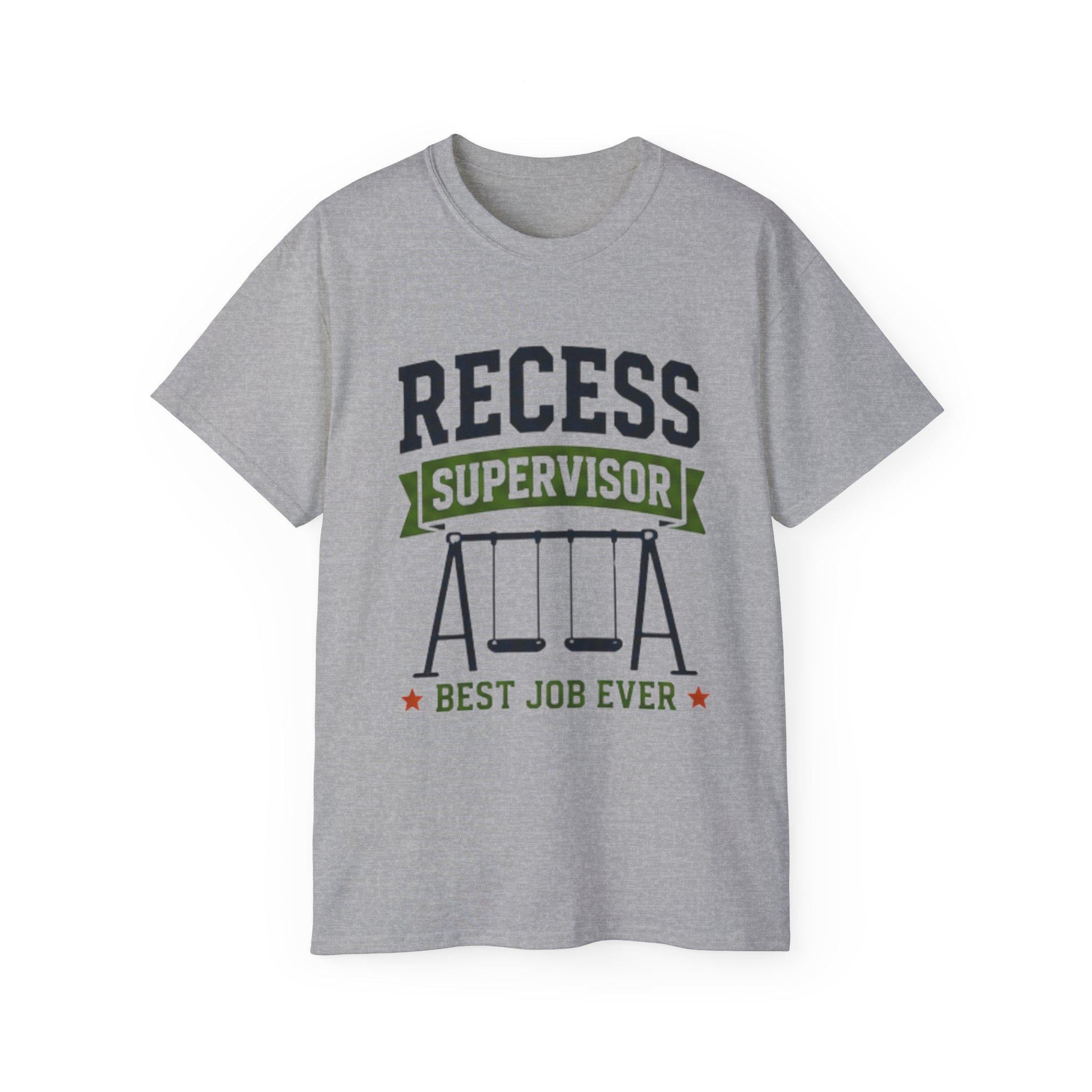 Recess Supervisor T-Shirt | Playground Swing Design, Dad Birthday Gift, Excellent Gift!
