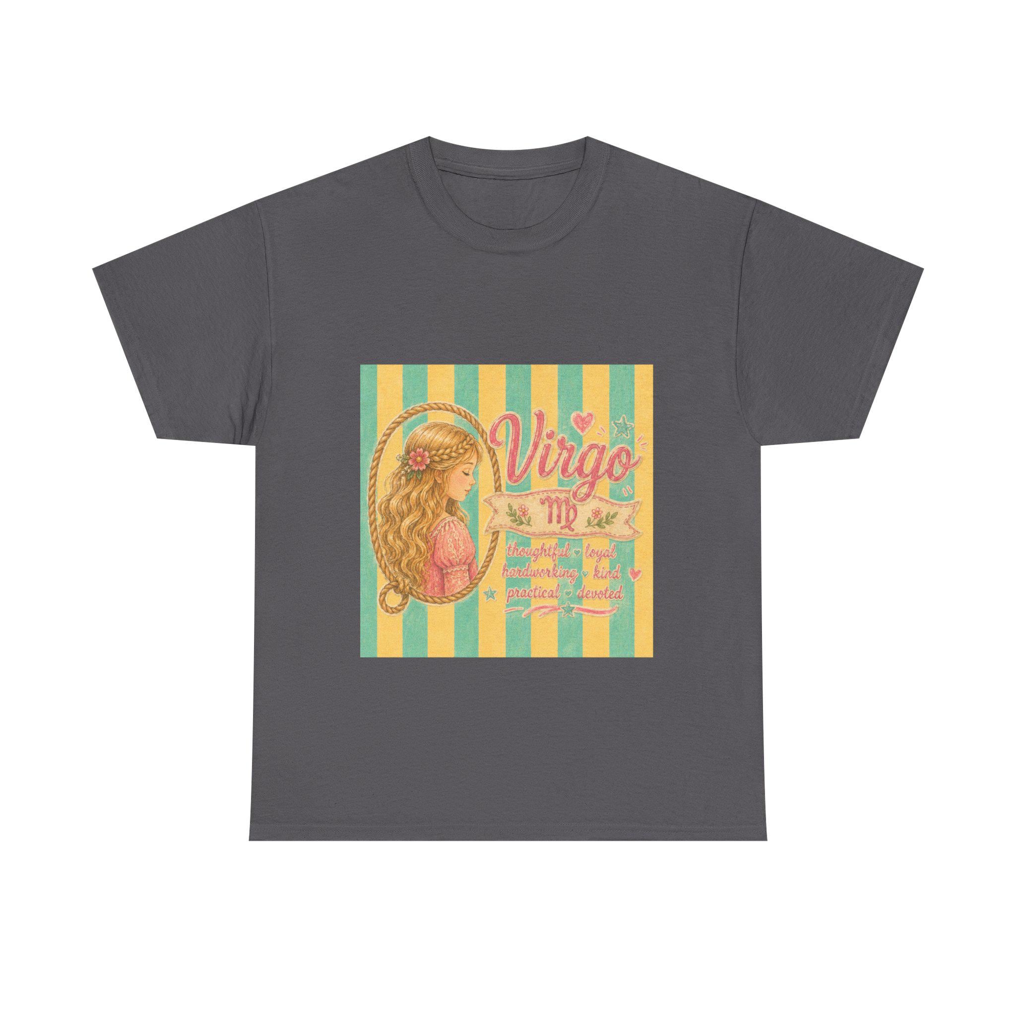 Virgo Zodiac Maiden Tee | Retro Striped Astrology Graphic Tee, Excellent Gift!