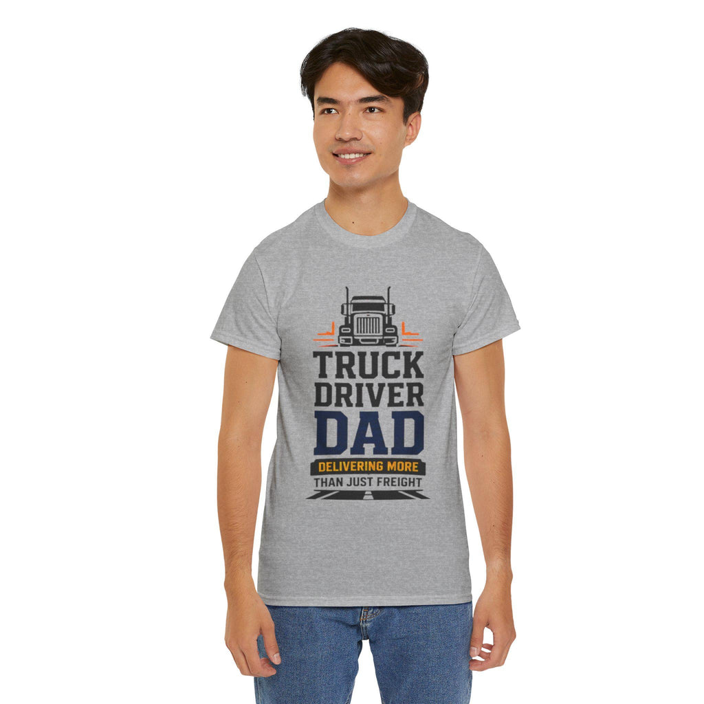 Truck Driver Dad T-Shirt | Heavyweight Cotton, Long-Haul Life Graphic, Excellent Gift!