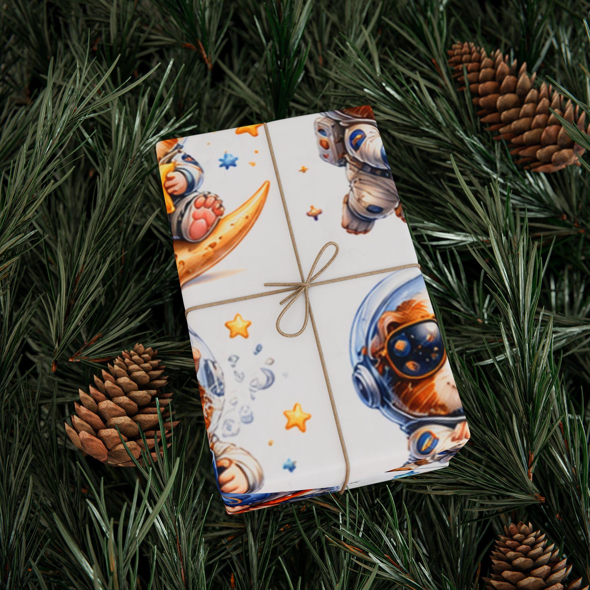 Space Guinea Pig Wrapping Paper | Astronaut Whimsical Gift Wrap, Excellent Gift!