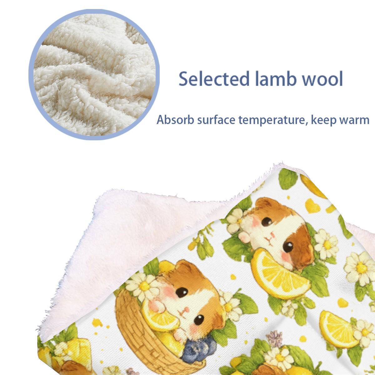 Guinea Pig Lemon Blueberry Flannel Warming Pad, Small Pet Cage Accessory