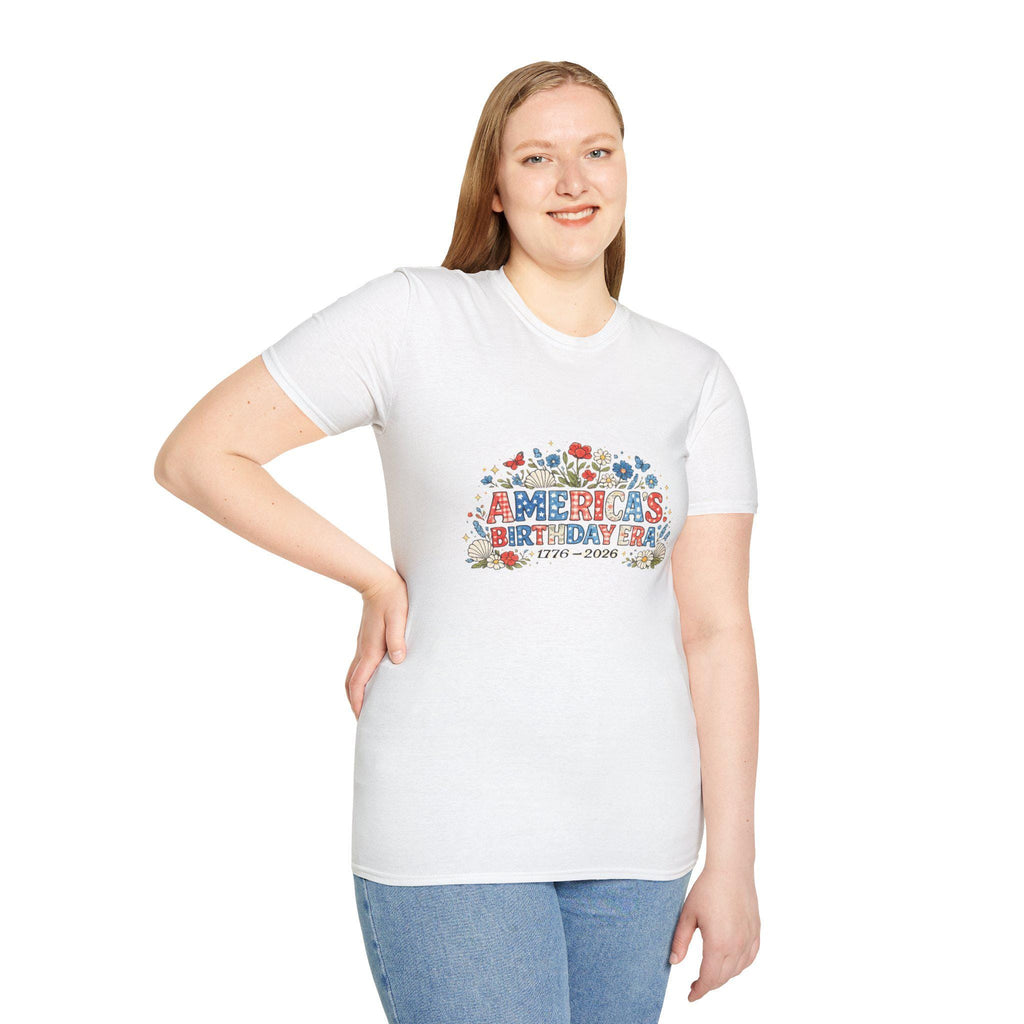 America's Birthday Era T-Shirt | Patriotic Floral Tee 1776-2026, Excellent Gift!